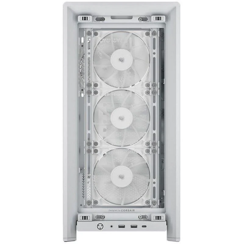 Detalle 2 de Corsair FRAME 4000D Wood RS blanco roble - chasis semitorre modular con 4 ventiladores PWM