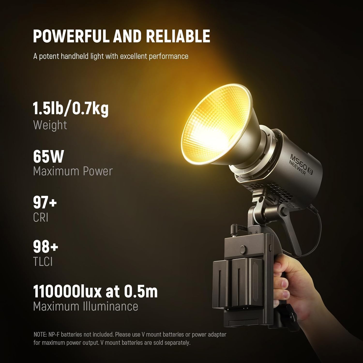 Thumbnail 1 de NEEWER MS60B Bi-Colour COB Portable Video Light