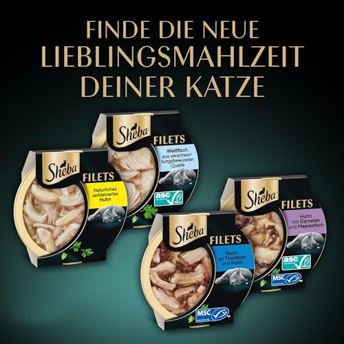Thumbnail 8 de SHEBA Filets Adult Katzenfutter in Sauce mit Huhn und Thunfisch – 16x60 g Schale
