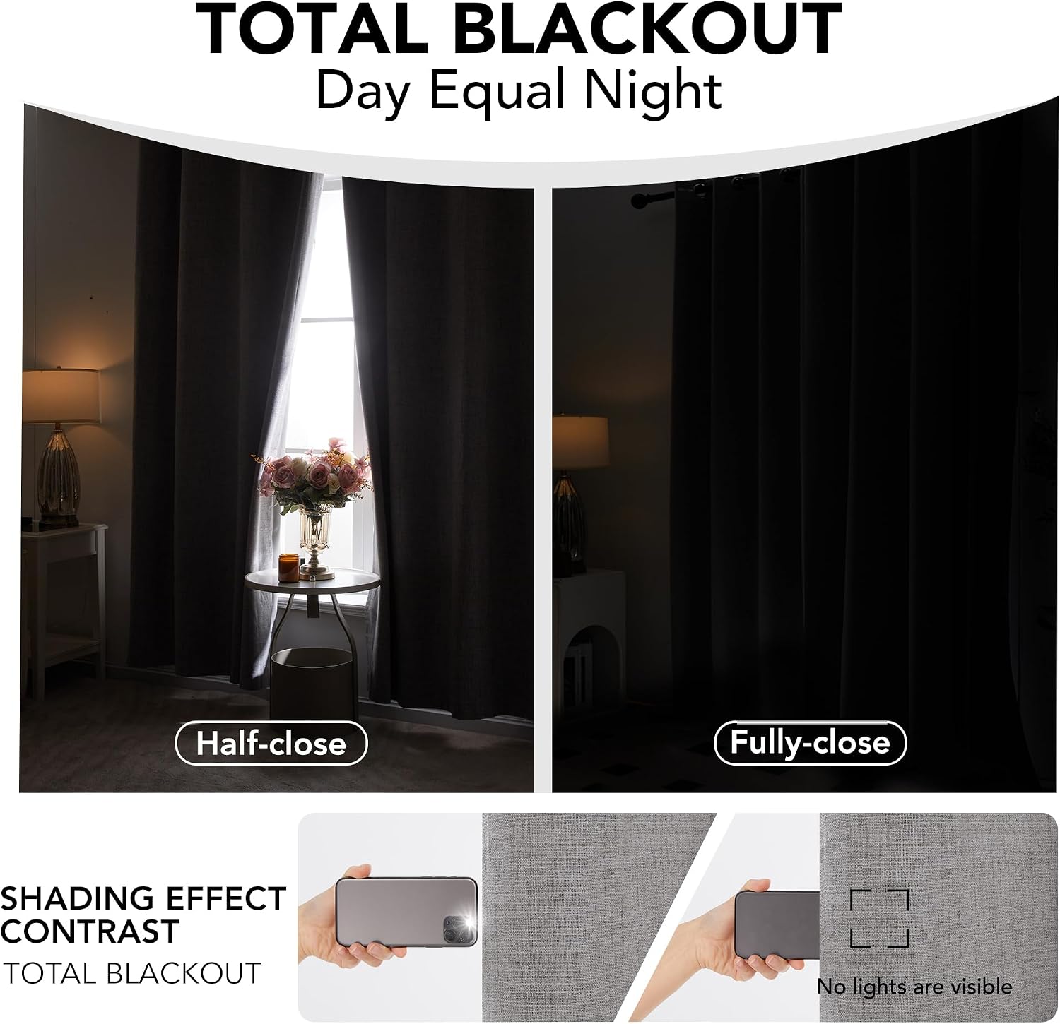 Detalle de Deconovo Full Blackout Curtains 46x90 📐