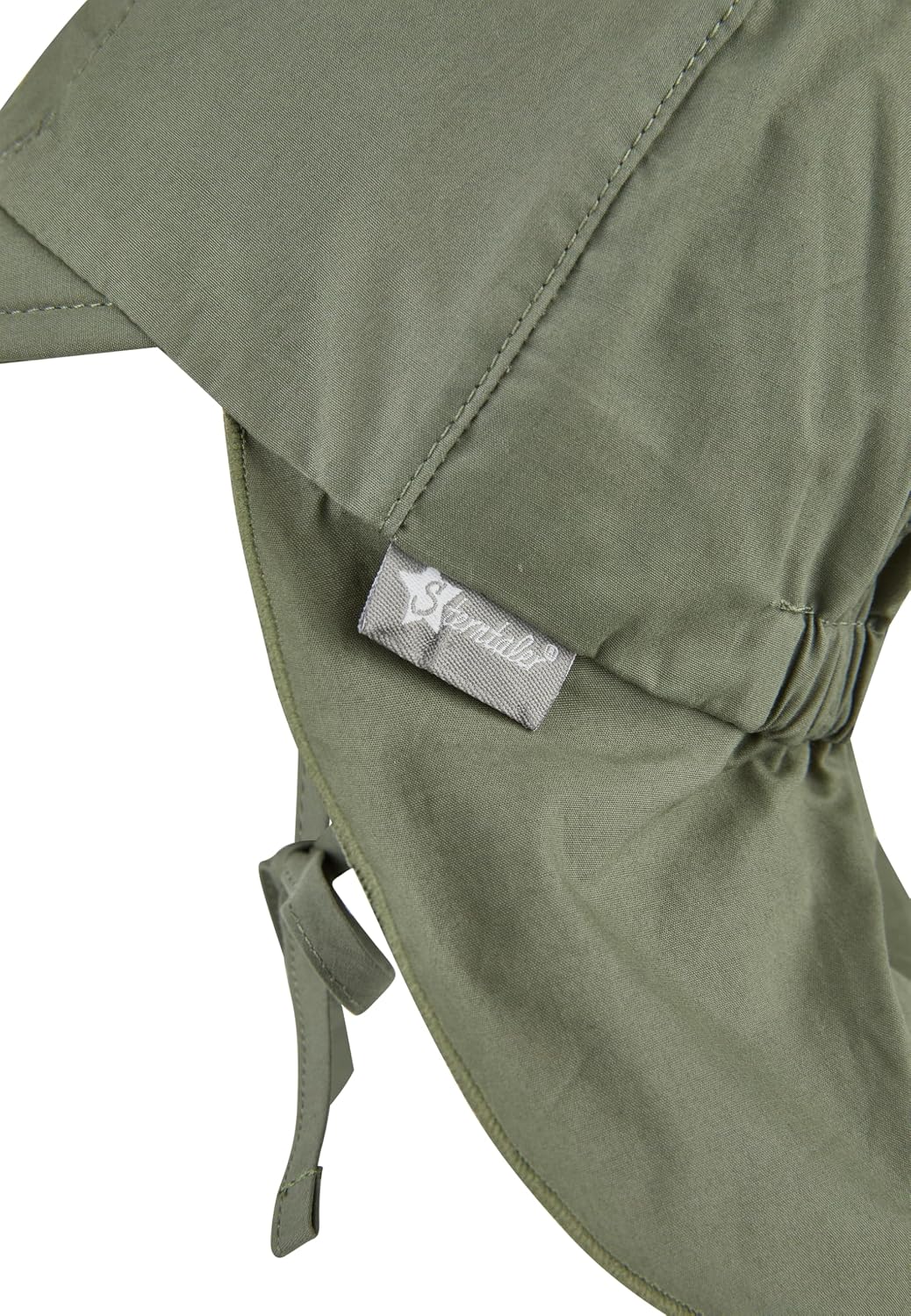 Detalle 1 de Sterntaler Schirmmütze mit Nackenschutz (UV 50+) für Babys und Kinder – dunkelgrün