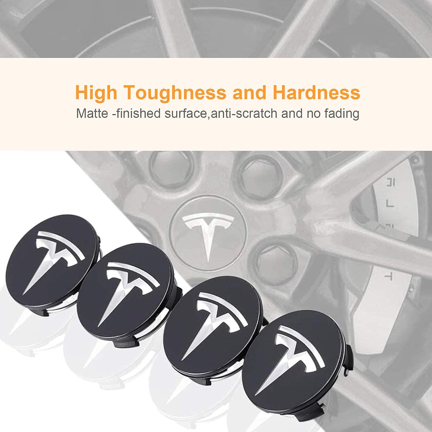 Detalle de RUIZHI Tapas tuerca rueda para Tesla Model 3 S X (negro)