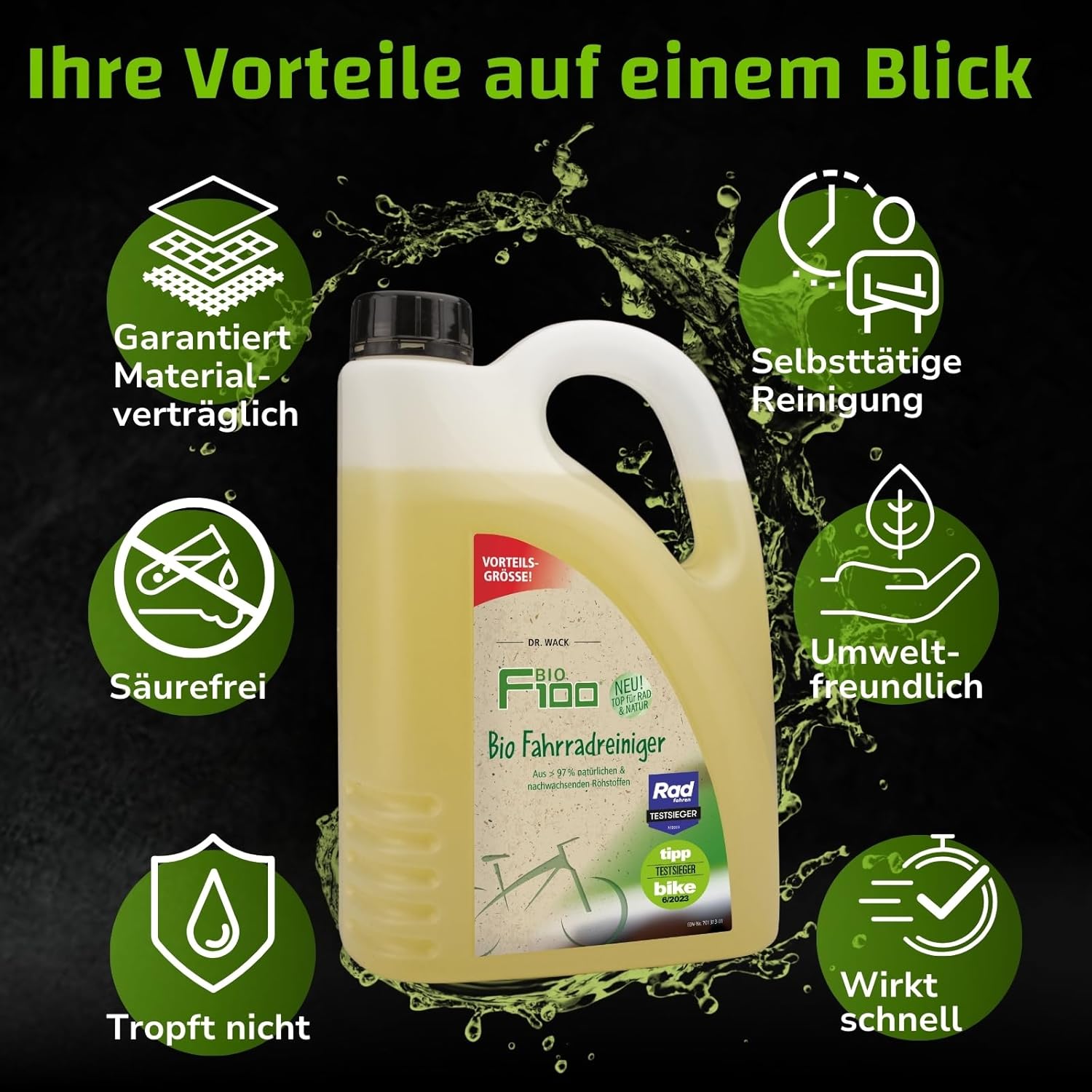 Thumbnail 4 de DR. WACK F100 Bio Fahrradreiniger 2 Liter – Umweltfreundlich, materialschonend & tiefenrein