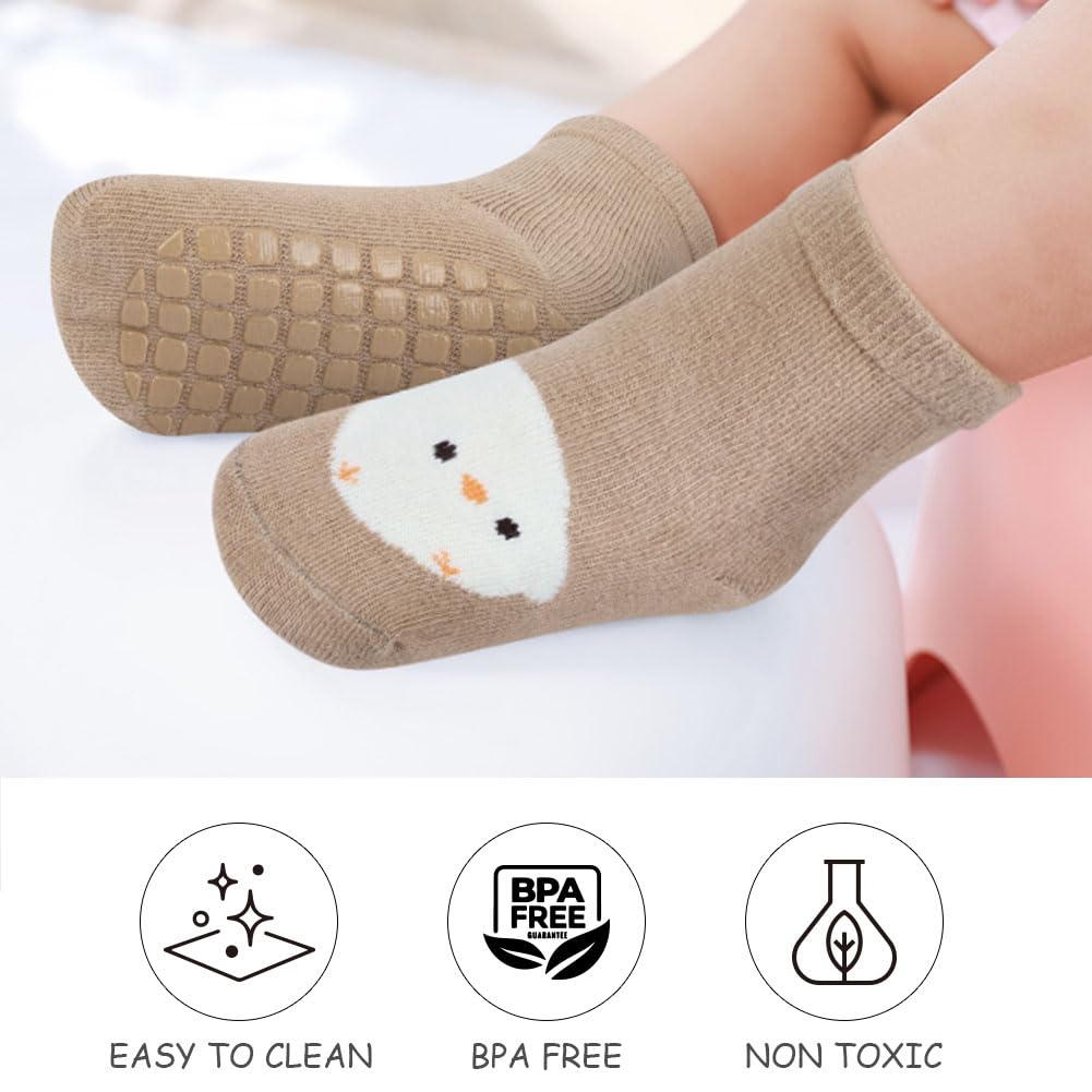 Thumbnail 6 de Vicloon Rutschfeste Baby-Socken – 5 Paar Baumwolle, rutschhemmend, 6–12 Monate bis 3–5 Jahre