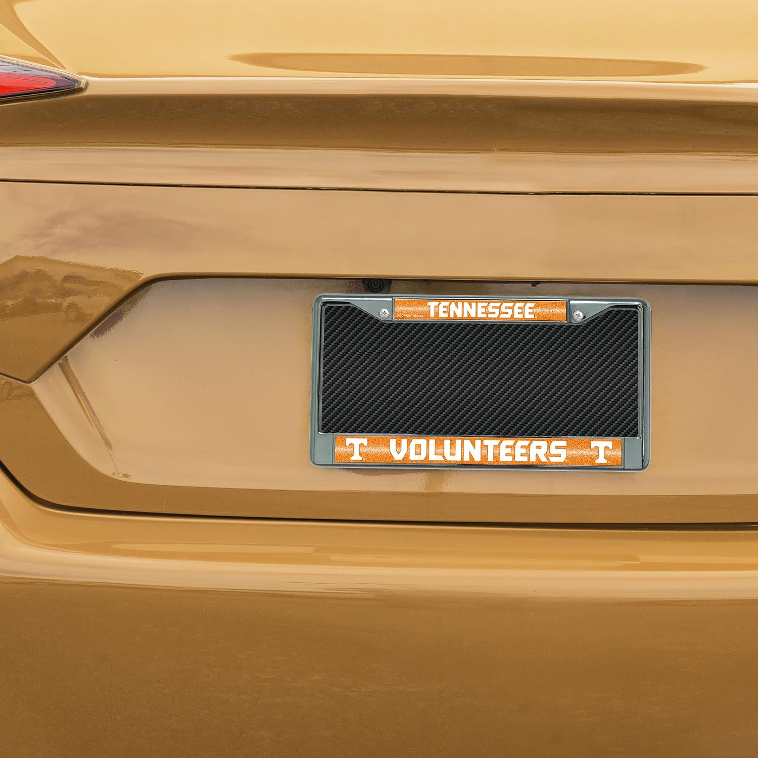 Detalle 2 de Rico Industries NCAA 12" x 6" Silver Bling Chrome Car/Truck/SUV Auto Accessory Frame