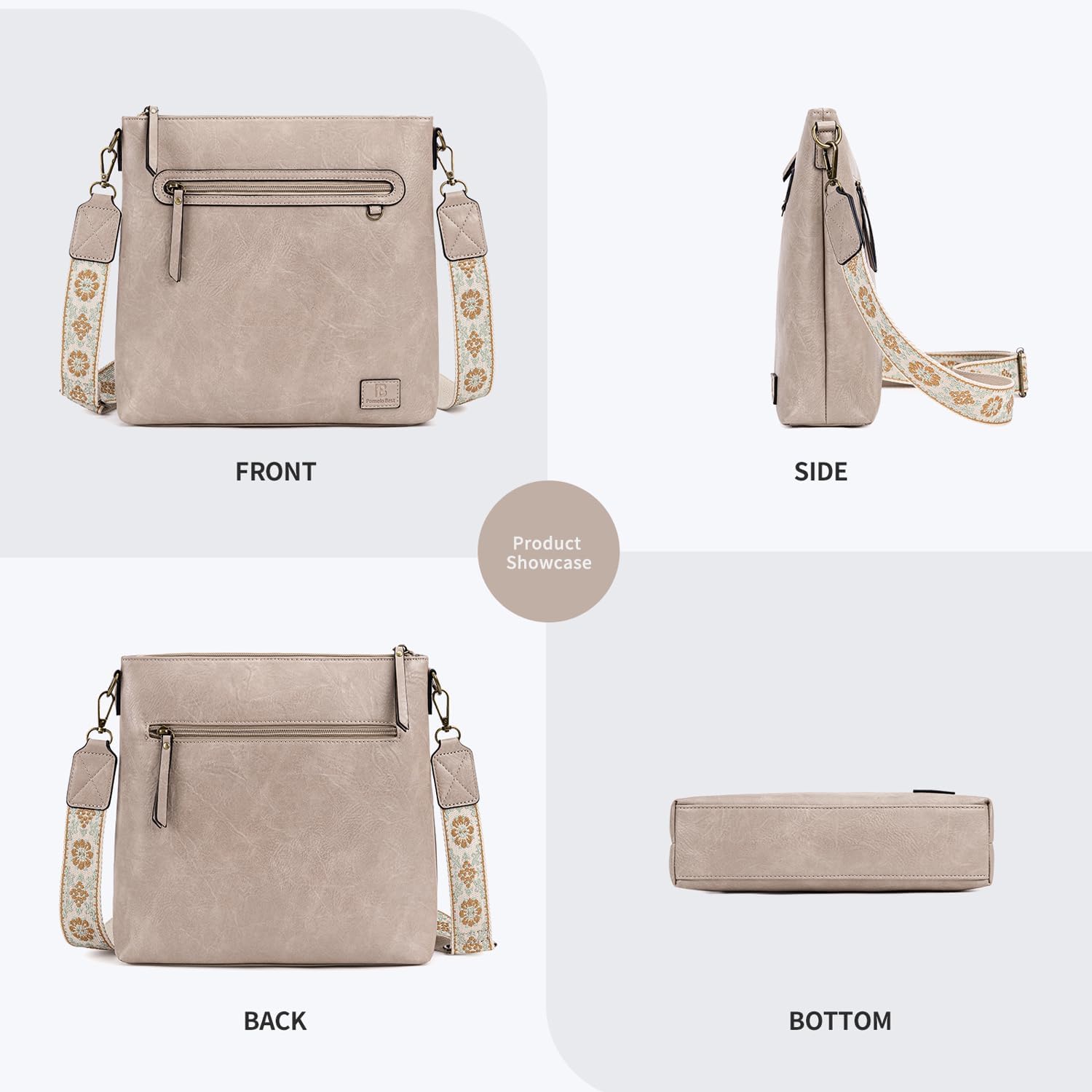 Thumbnail 5 de Pomelo Best Women’s Medium Crossbody Bag – Lightweight Vegan Leather with Wide Adjustable Strap & Card Pockets
