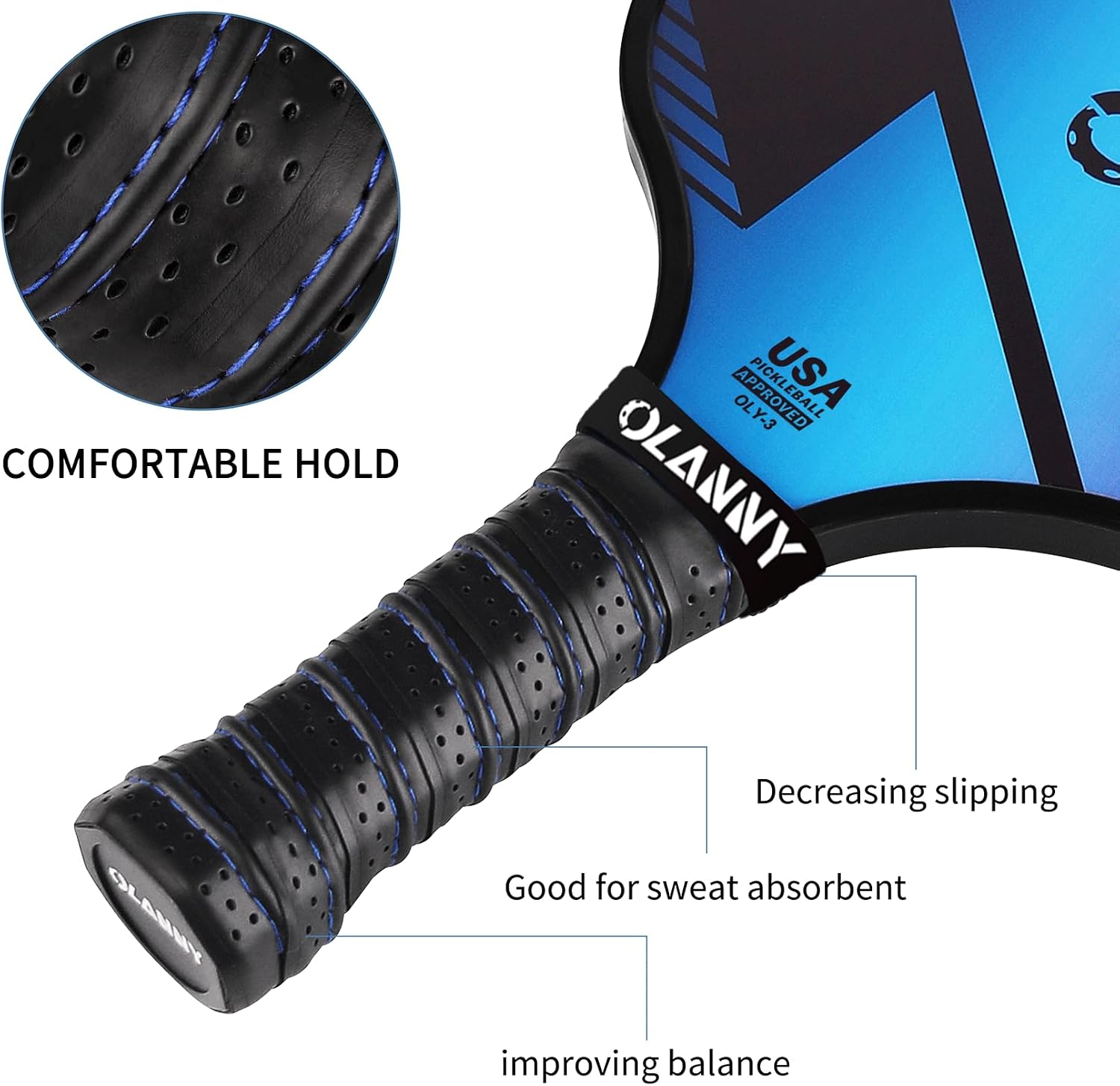 Detalle de OLANNY Graphite Pickleball Paddles Set — 2-Pack