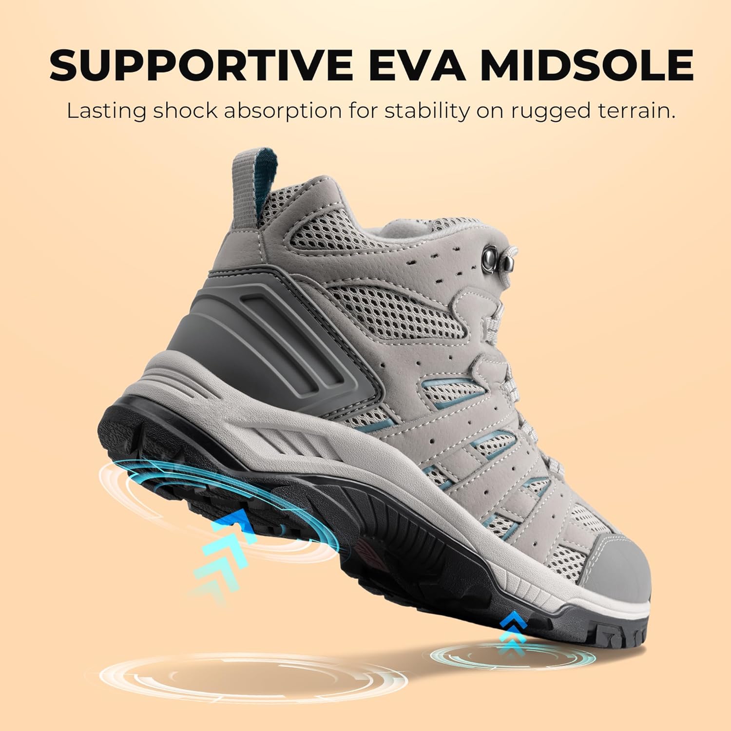 Thumbnail 5 de NORTIV 8 Women’s Waterproof Hiking Boots (Mid) — Suede, Breathable Lining & Slip-Resistant Traction