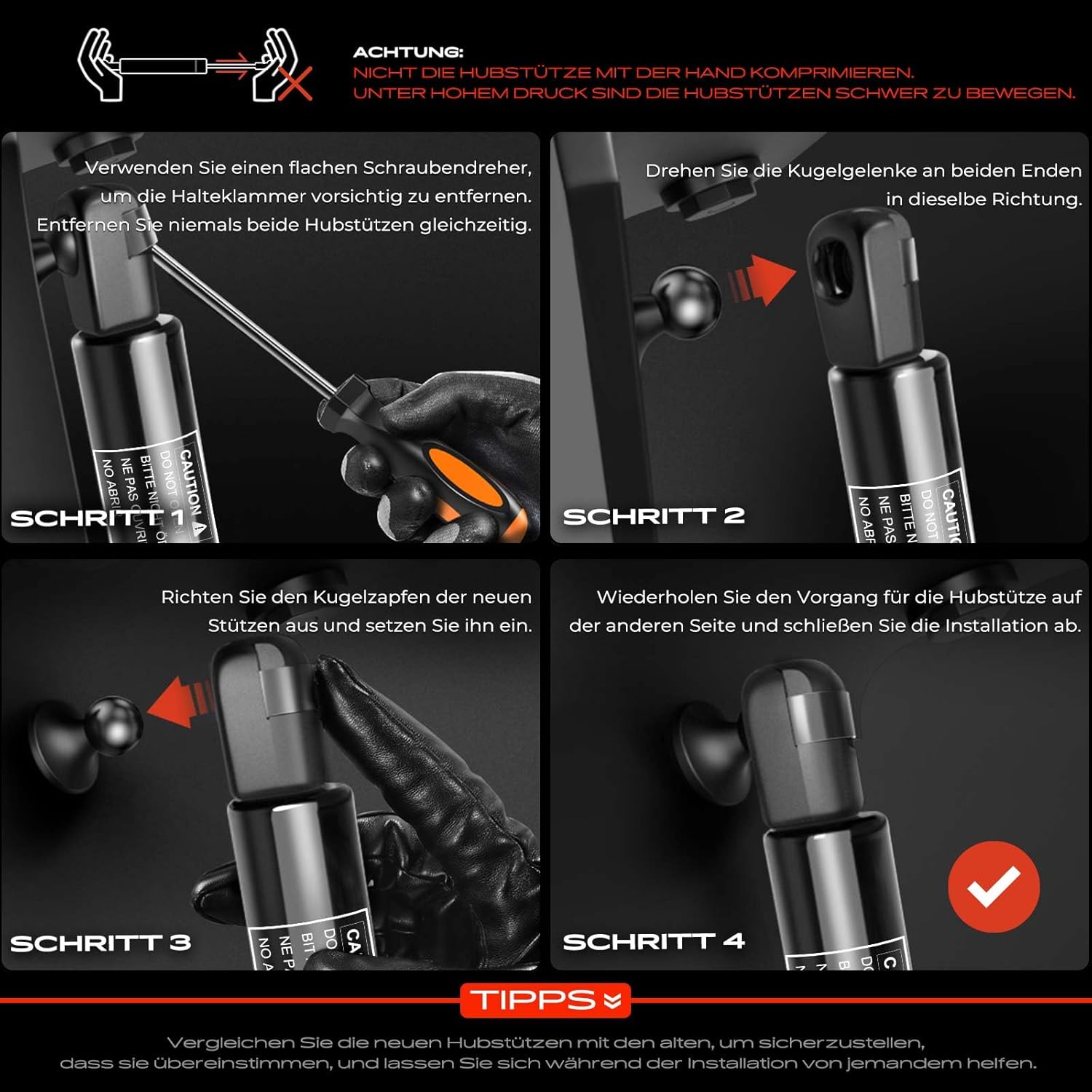 Thumbnail 5 de Frankberg 2x Gasfeder Motorhaube 482 mm 🛠️