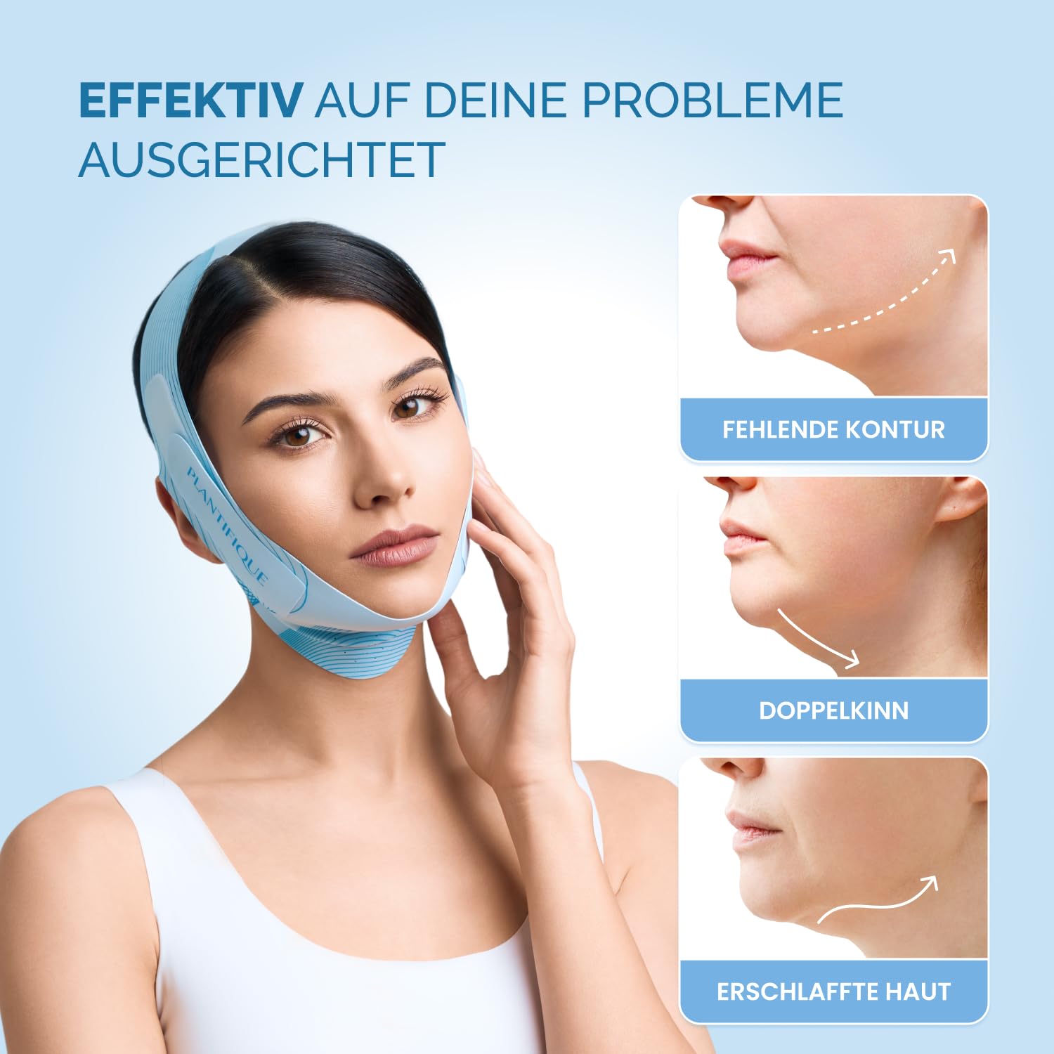 Detalle 2 de Plantifique Kinnmaske Doppelkinn wiederverwendbar - V-Shape Gesichtsmaskе