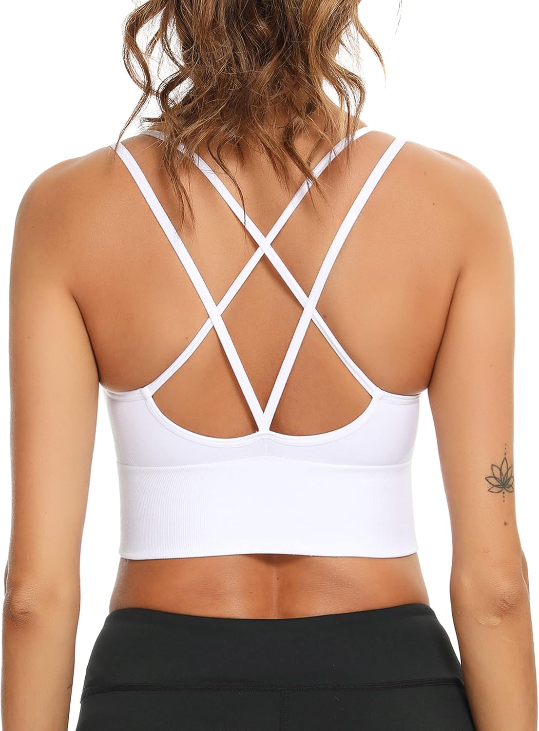Sykooria Sport BH Damen Gepolstert Bustier Cross Back