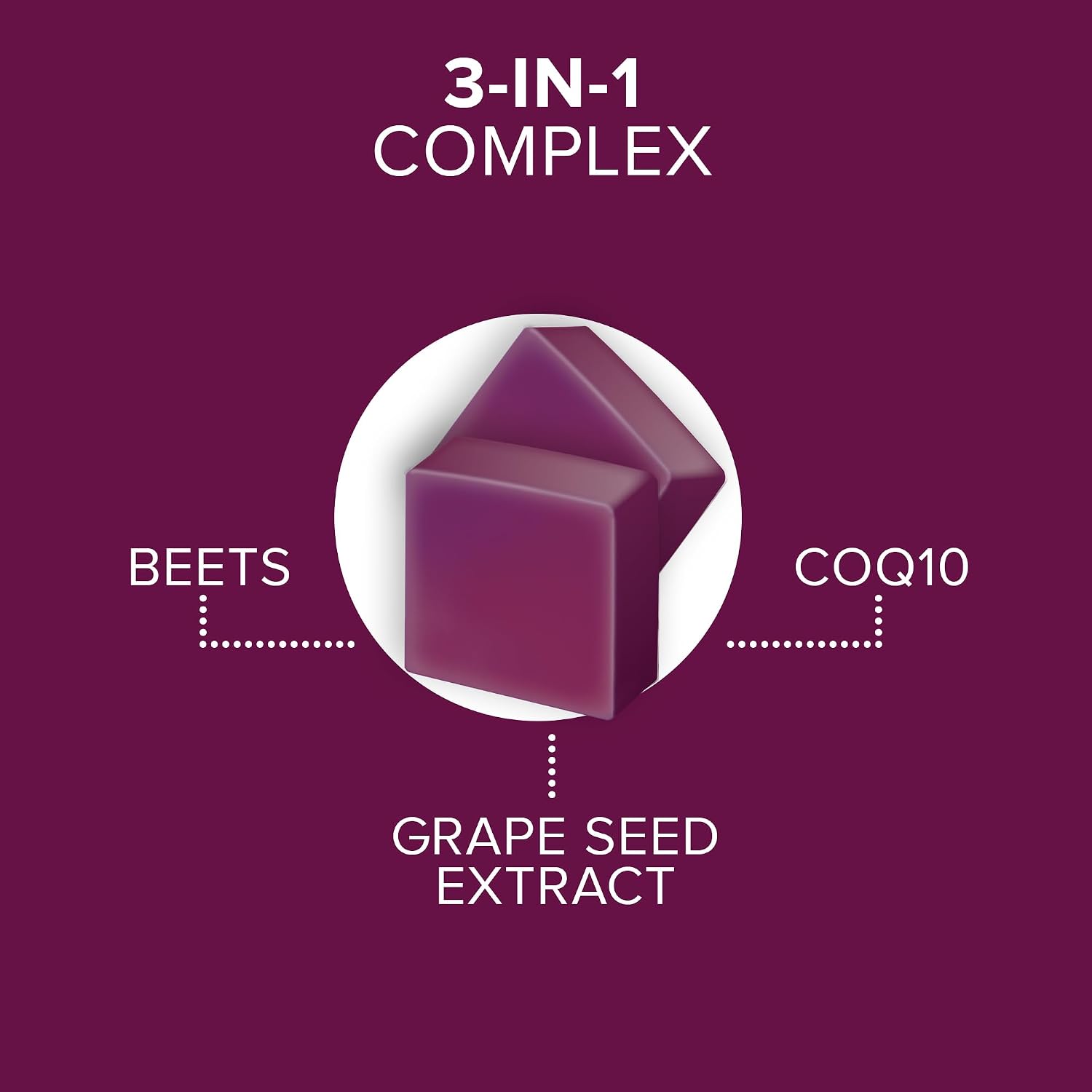 Detalle de Qunol 3-in-1 Beet Root Chews with CoQ10, Grape Seed and Berry Flavor