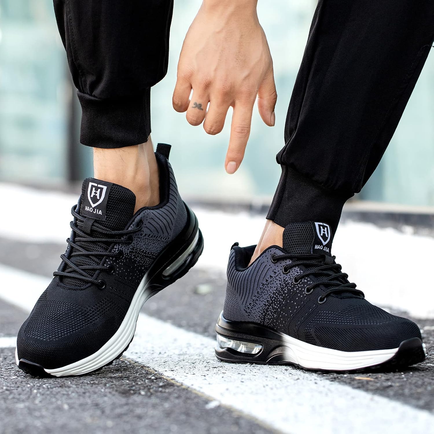 Detalle 2 de Baofular Safety Trainers with Steel Toe Cap, Non-Slip & Breathable Mesh (Lightweight Work Shoes)