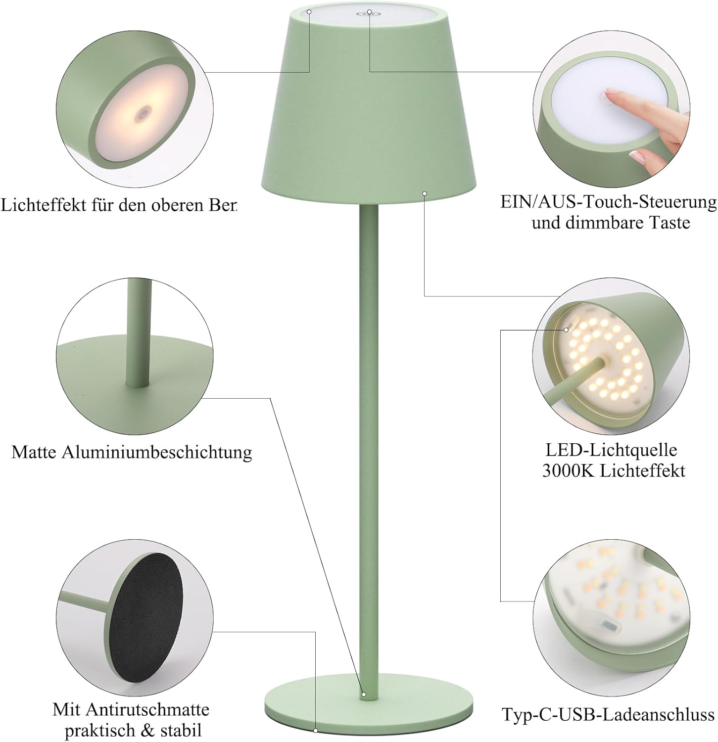 Detalle 1 de Klighten Lampe de Table LED Dimmable – Lot de 2