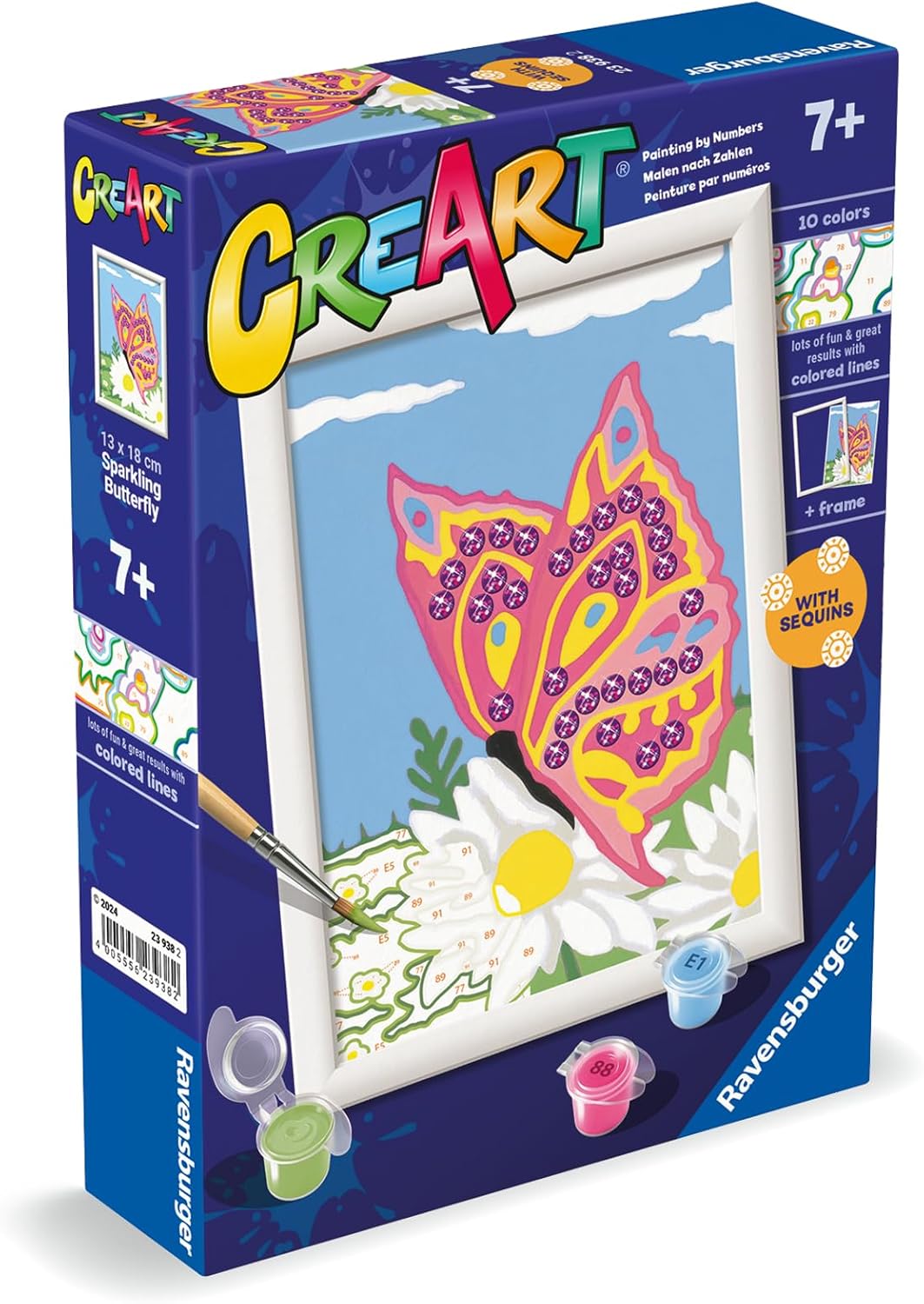 Thumbnail 2 de Ravensburger CreArt Farfalla scintillante – Dipingere con i Numeri per Bambini 7+ anni, kit pittura 14 x 19 cm