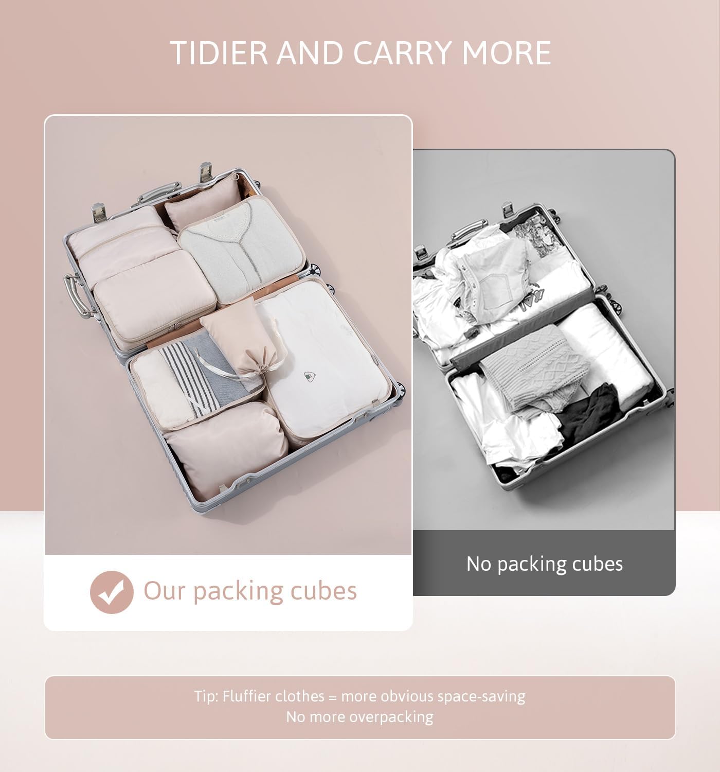 Thumbnail 1 de Meowoo 8Pcs Packing Cubes Set for Suitcases