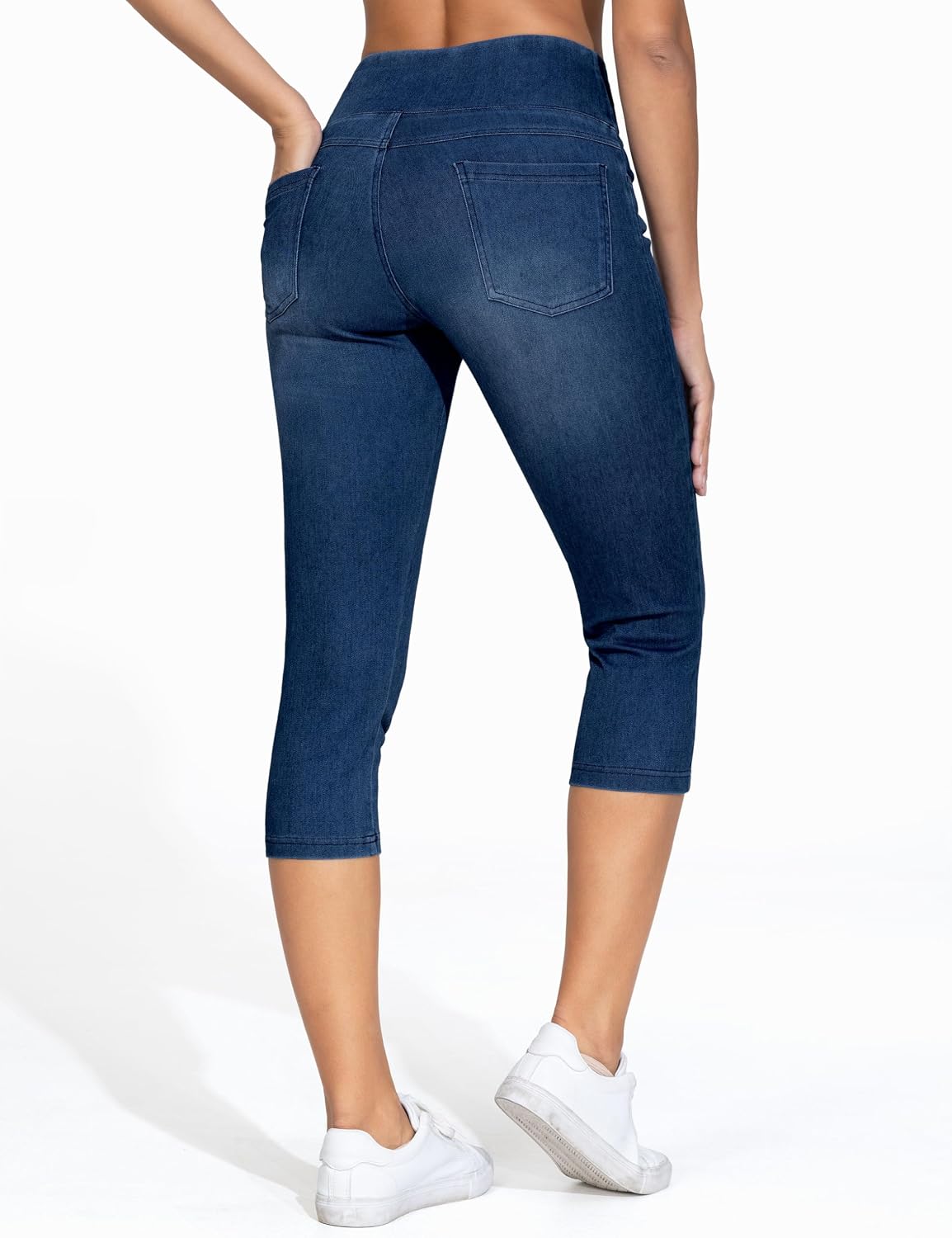 Thumbnail 1 de THE GYM PEOPLE Women's High Waist Capri Jeggings with 4 Pockets