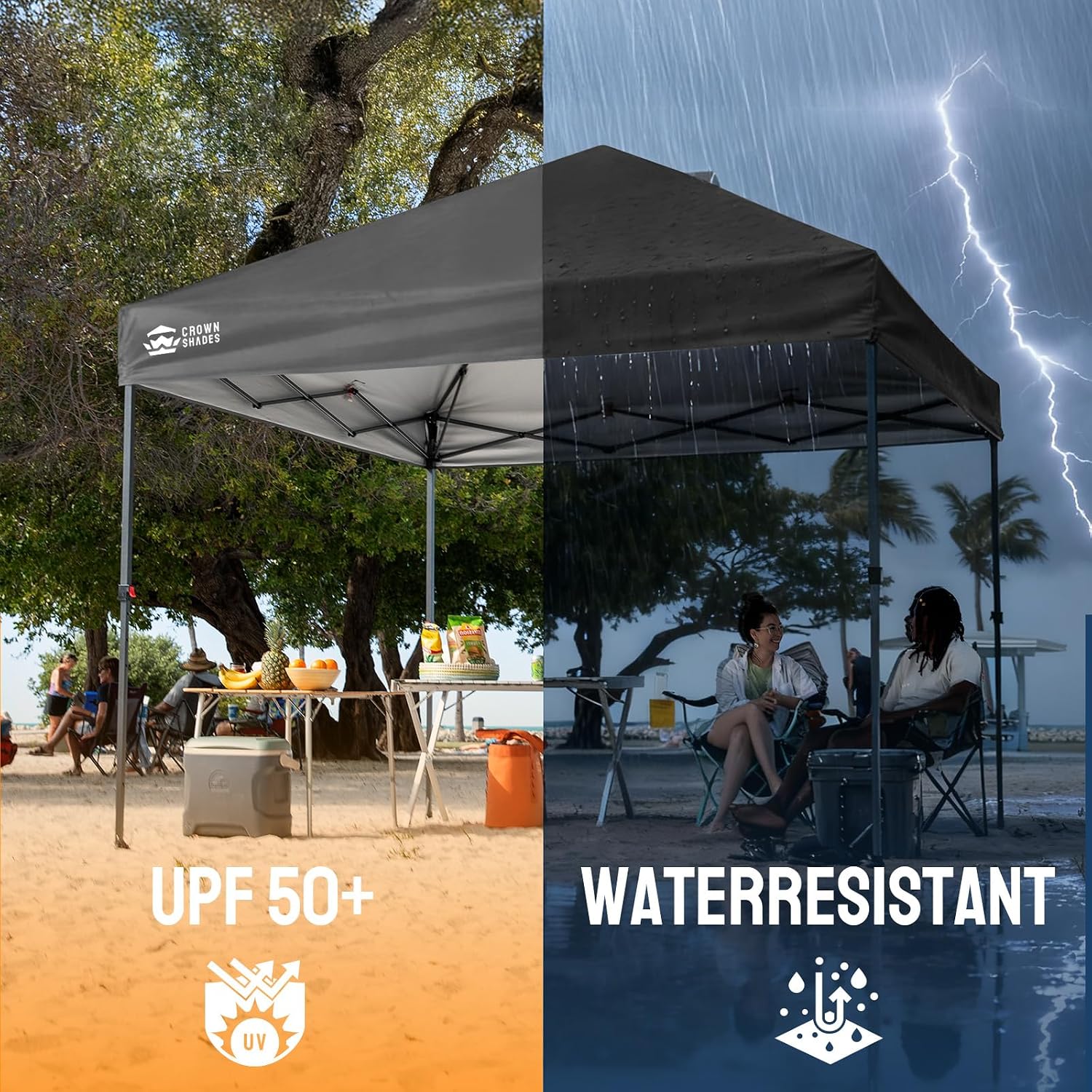 Detalle 2 de CROWN SHADES RS100C 10x10 Pop-Up Canopy with One-Push Setup and UPF 50+ Shade