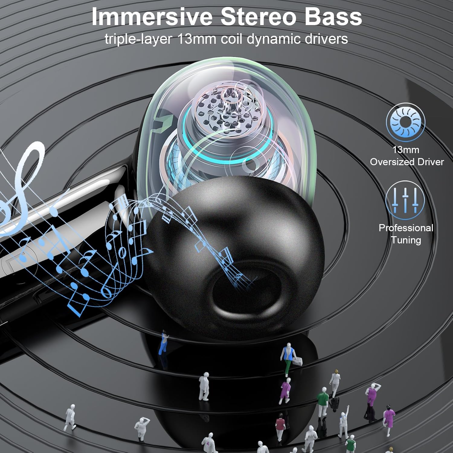 Thumbnail 4 de Bluetooth Kopfhörer 50 Std Spielzeit