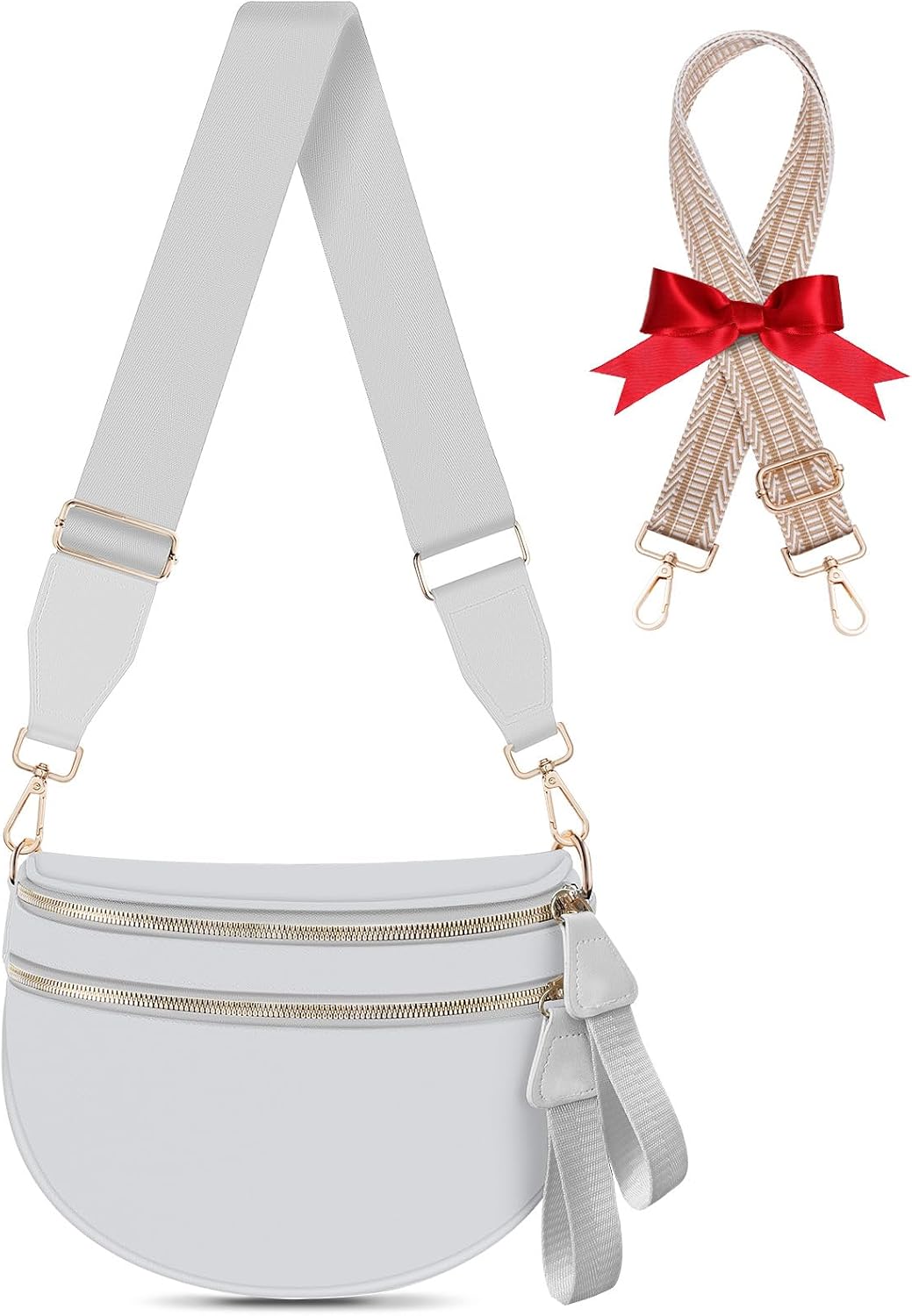 Detalle de Rose Checkered Bum Bag with Removable Wallets