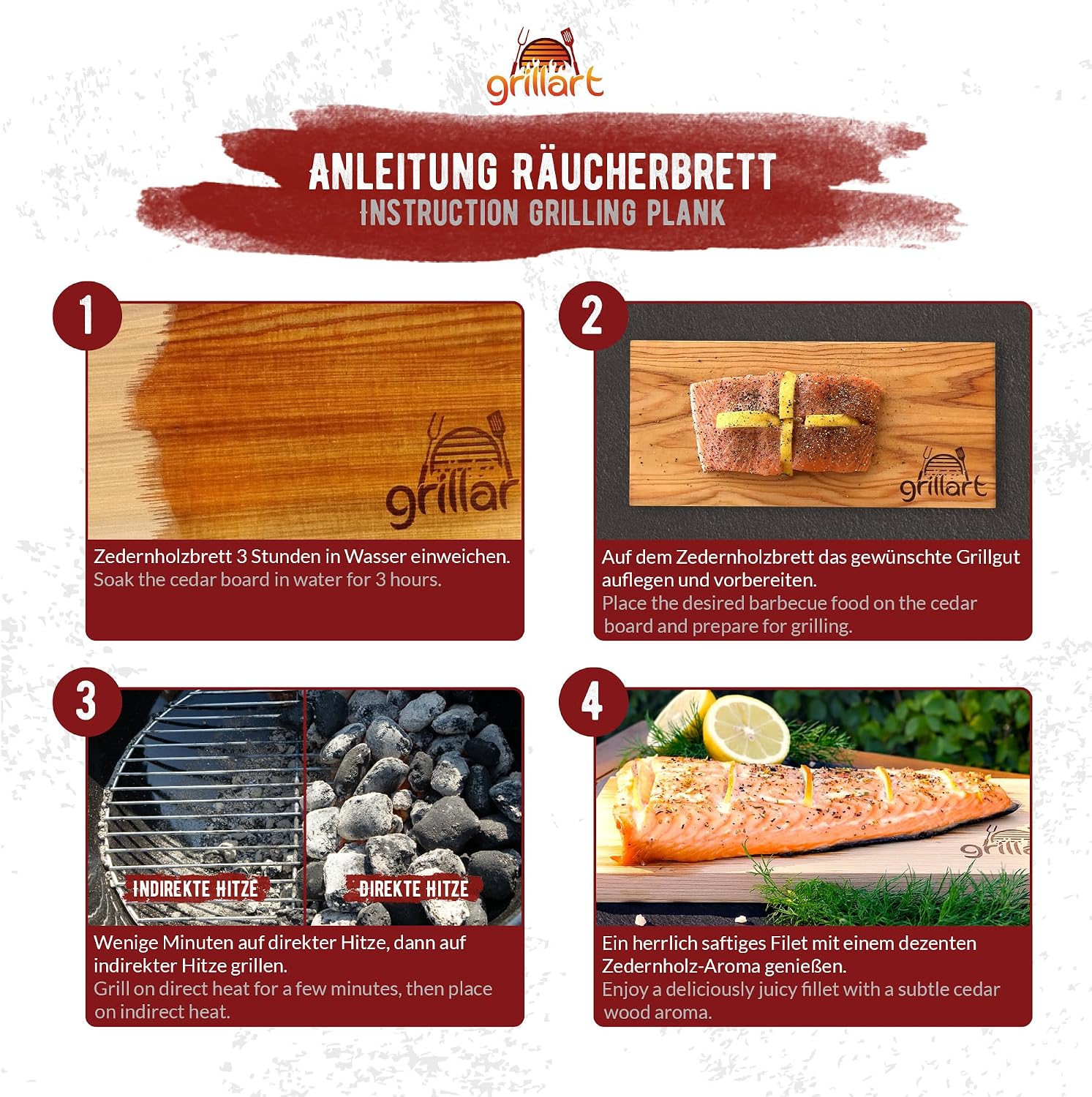 Detalle 1 de grillart Grillbretter mit 2 cm Zederholz