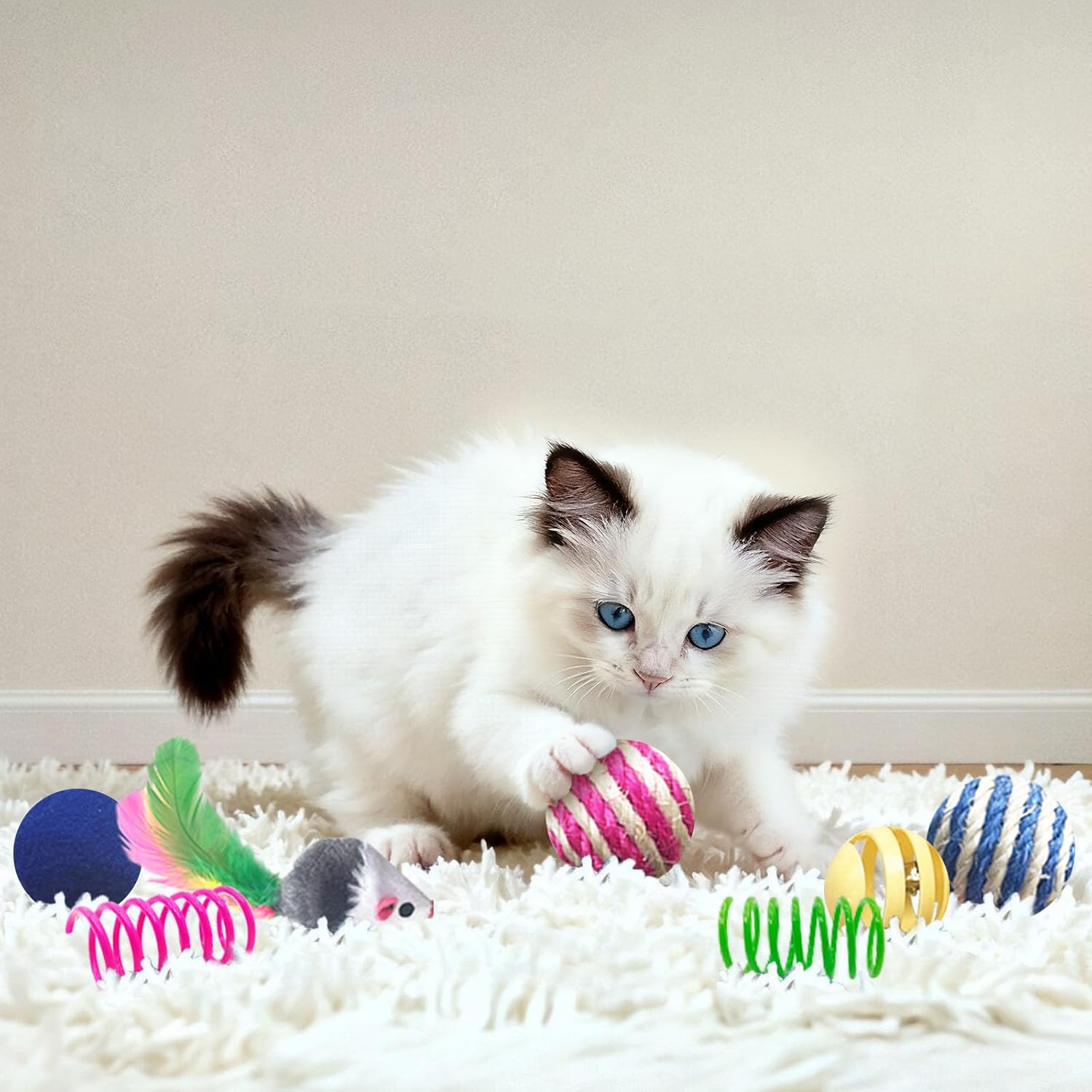 Detalle de AGYM Cat Toys for Indoor Cats – 35 Pack Interactive Toy Set