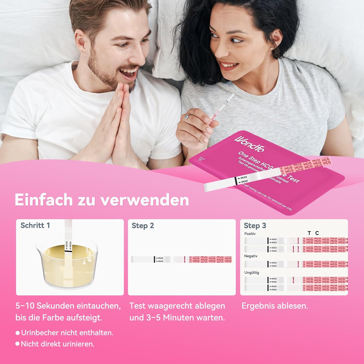 Thumbnail 3 de Wondfo Ultra-Frühschwangerschaftstest 20er-Pack (10 mIU/ml) – Schwangerschaftstest zum frühen Nachweis