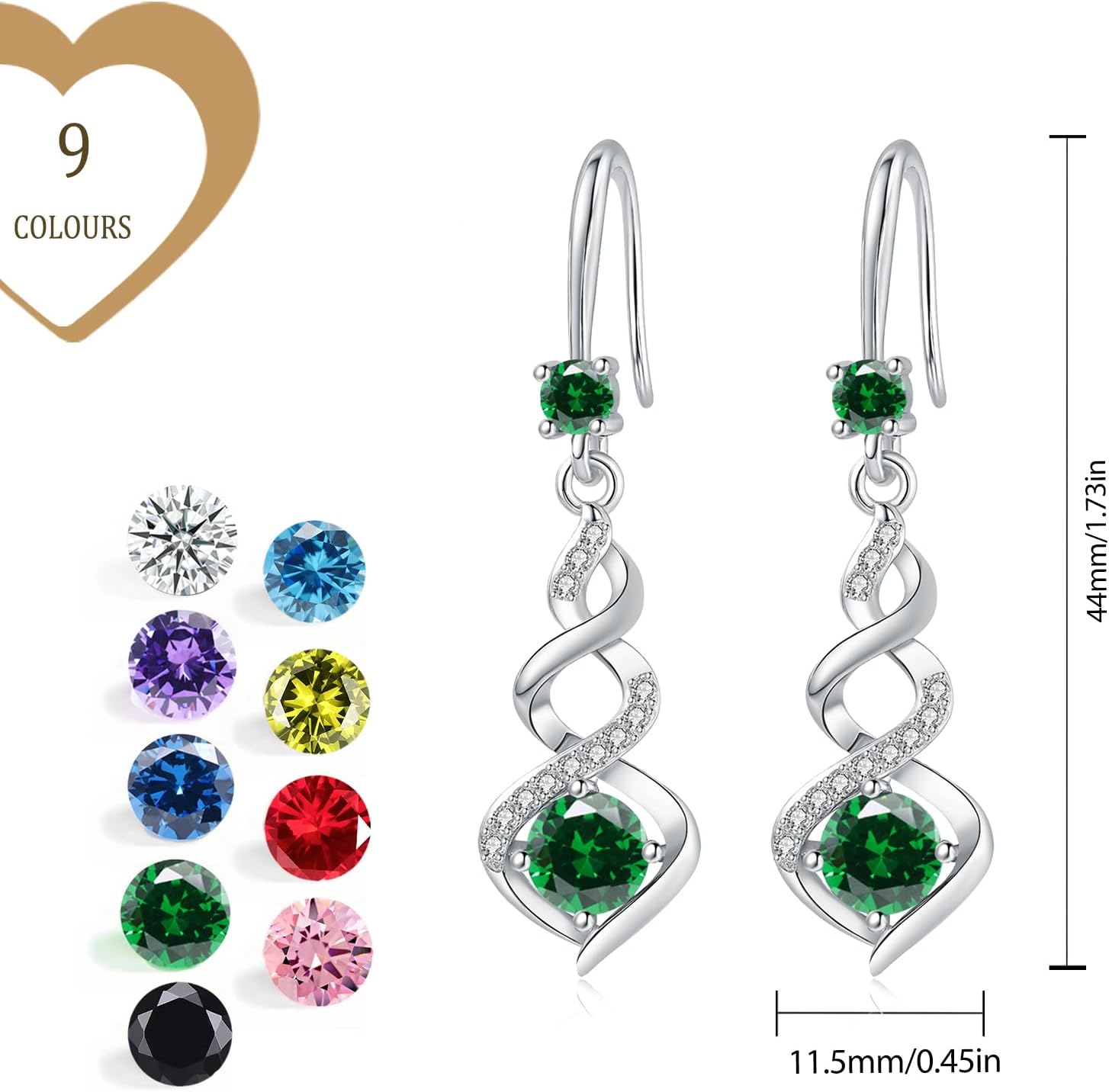 Detalle de YOEE Hängend Ohrringe Silber 925 mit 5A Zirkonia – Tropfen-Design, hypoallergene Damenohrhänger