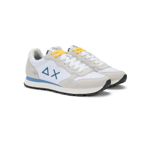 Detalle de SUN68 Tom Accessori Solidi da Uomo – Sneaker running in bianco/grigio/blu, 44 EU