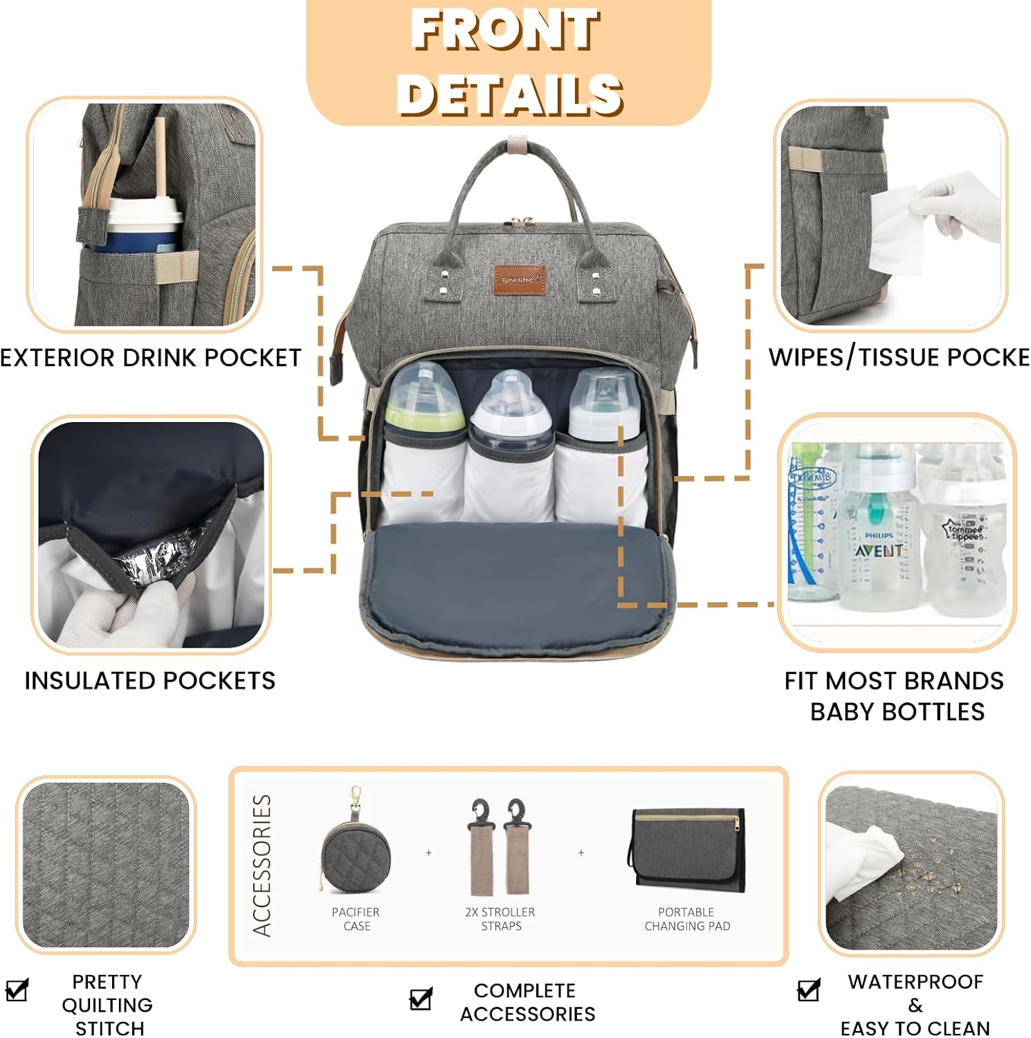 Thumbnail 2 de ROSEGIN Baby Changing Bag Backpack 35L
