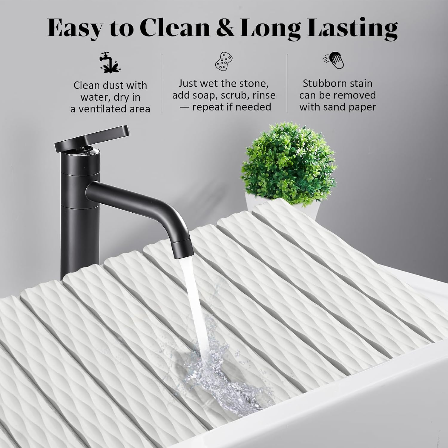 Thumbnail 4 de Large Stone Wave Dish Drying Mat 24" 🧽