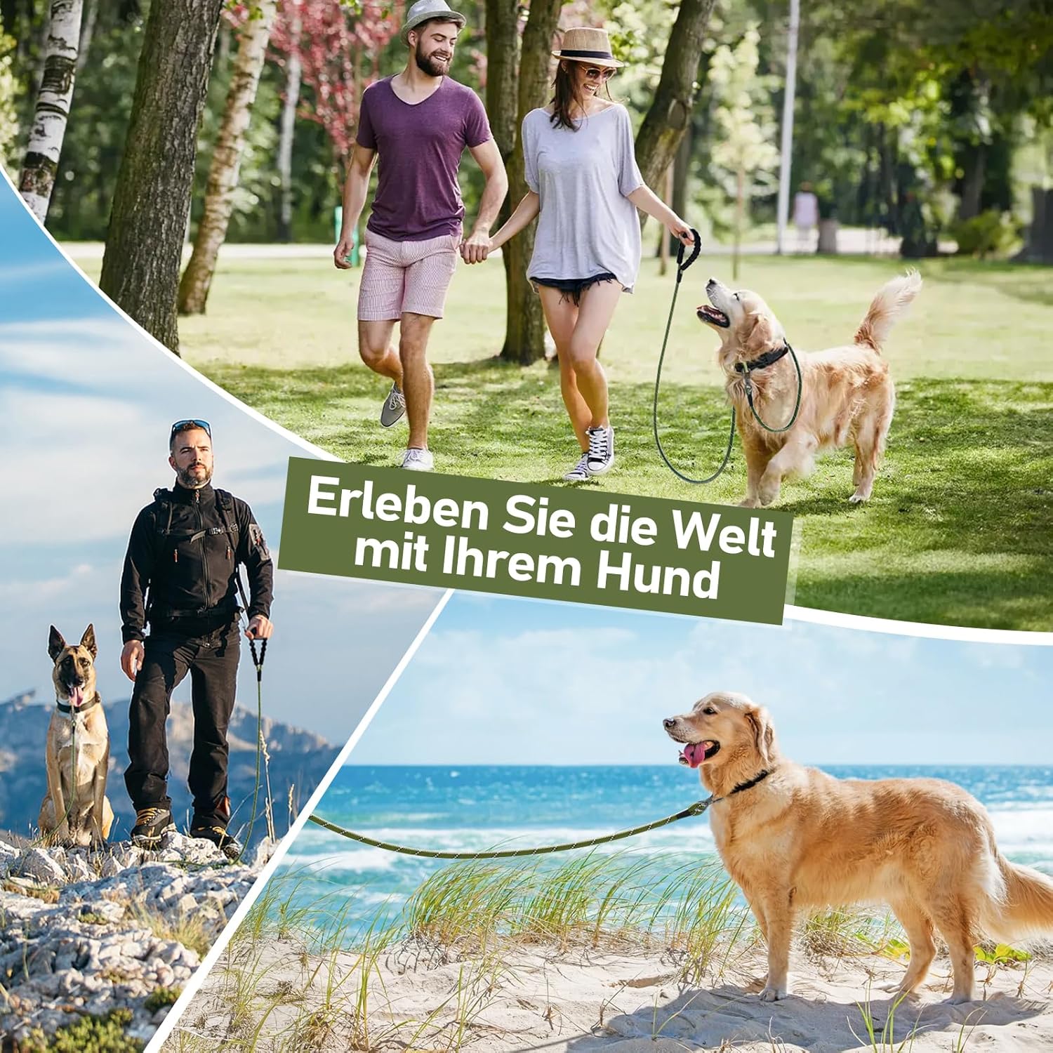 Thumbnail 6 de X XBEN Schleppleine für Hunde (8 mm, 15 m) mit gepolstertem Griff und abschließbarem Karabiner