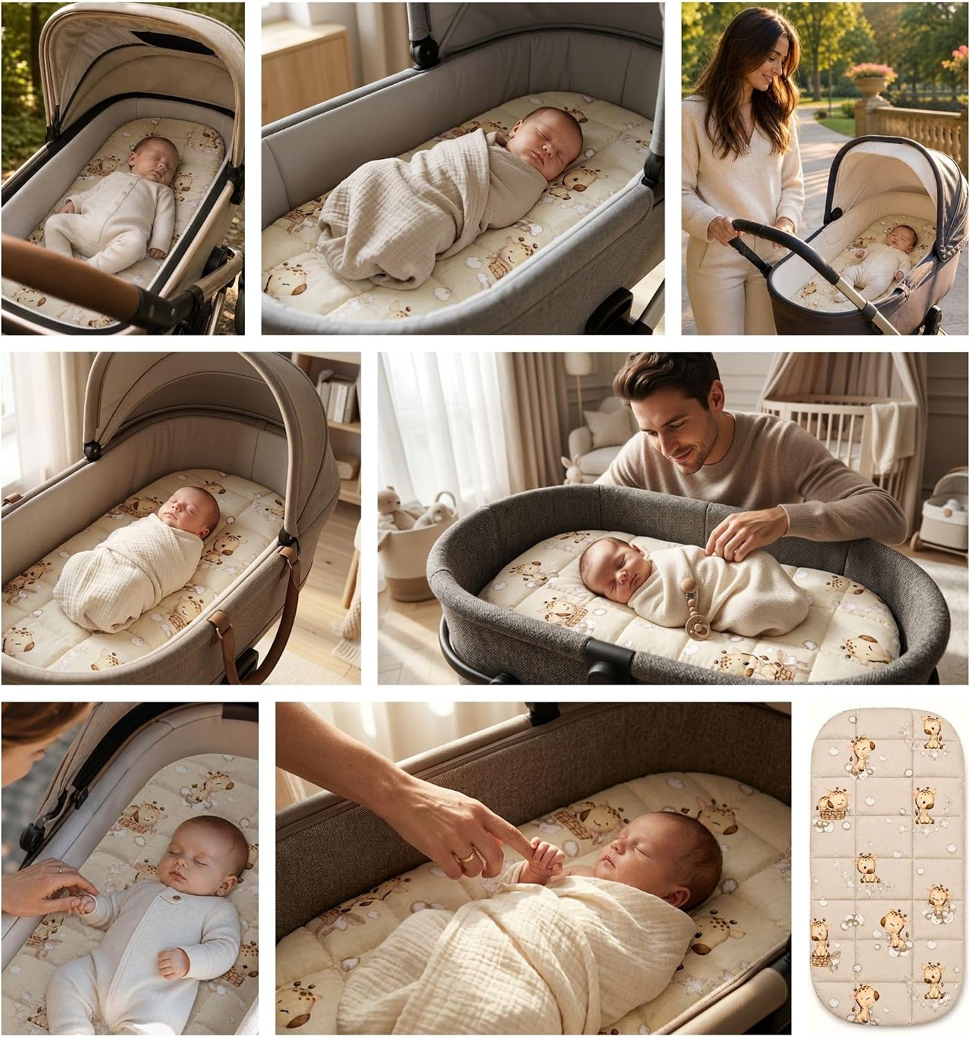 Detalle de Totsy Baby madrass 75 × 35 cm för liggdel med bambuöverdrag