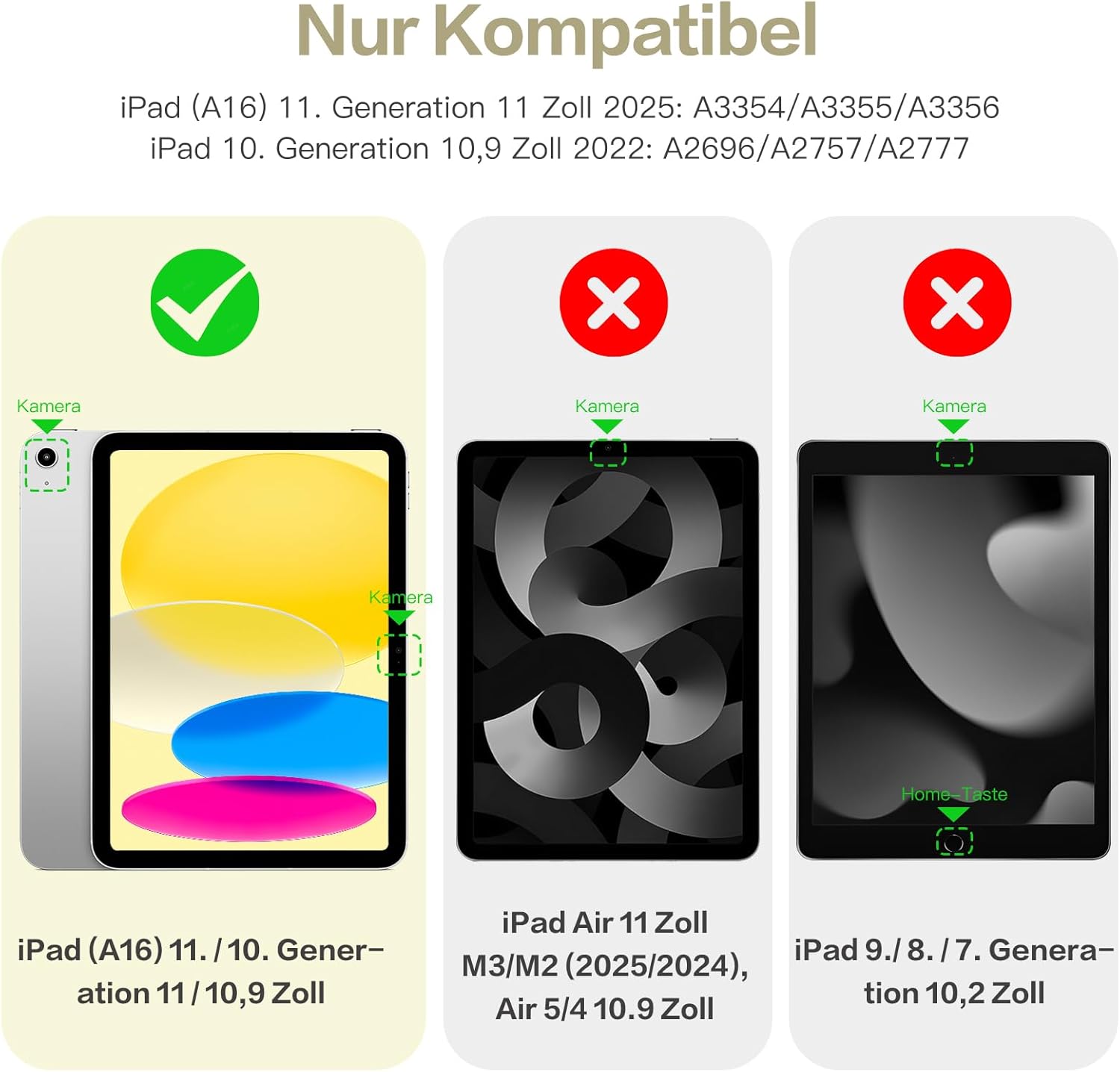 Thumbnail 2 de Vobafe Hülle für iPad A16 11. Generation / iPad 10. Generation mit Stifthalter – Clear Rückseite, Starthilfe für Touch ID & Auto Sleep/Wake