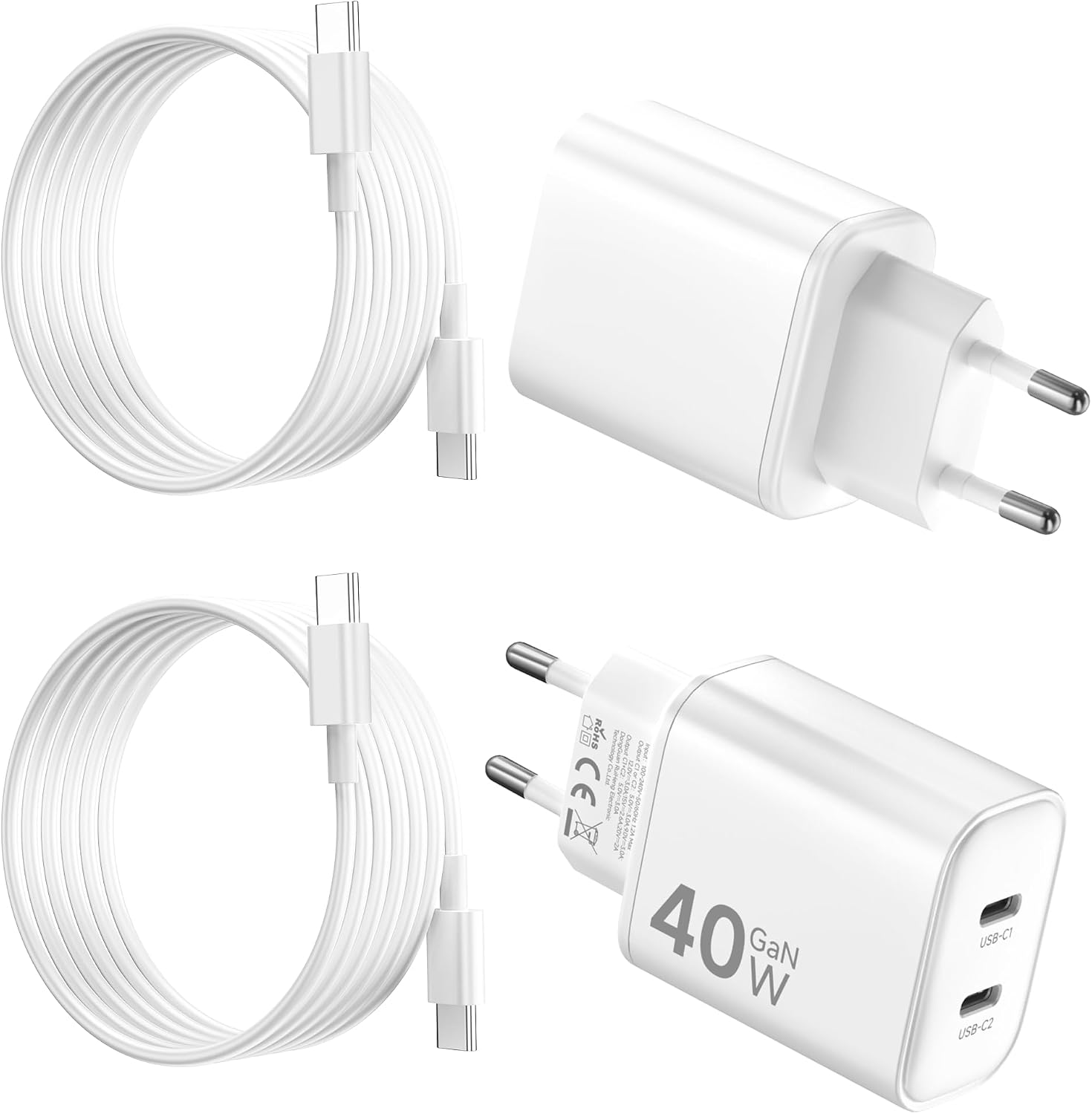 Detalle de 2Pack Caricabatterie USB C 40W