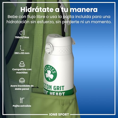 Detalle 2 de ion8 NBA Boston Celtics Botella térmica 750 ml 🧃