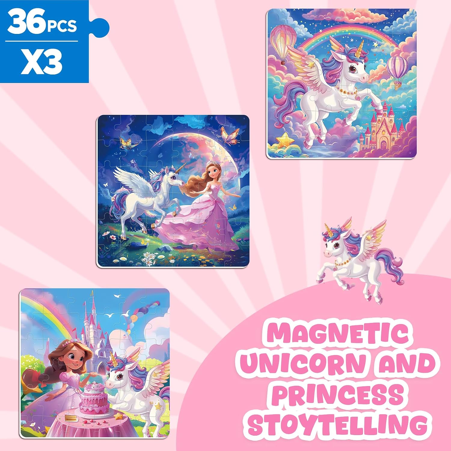 Thumbnail 5 de Unicorn Magnetic Puzzles 36pcs for Kids