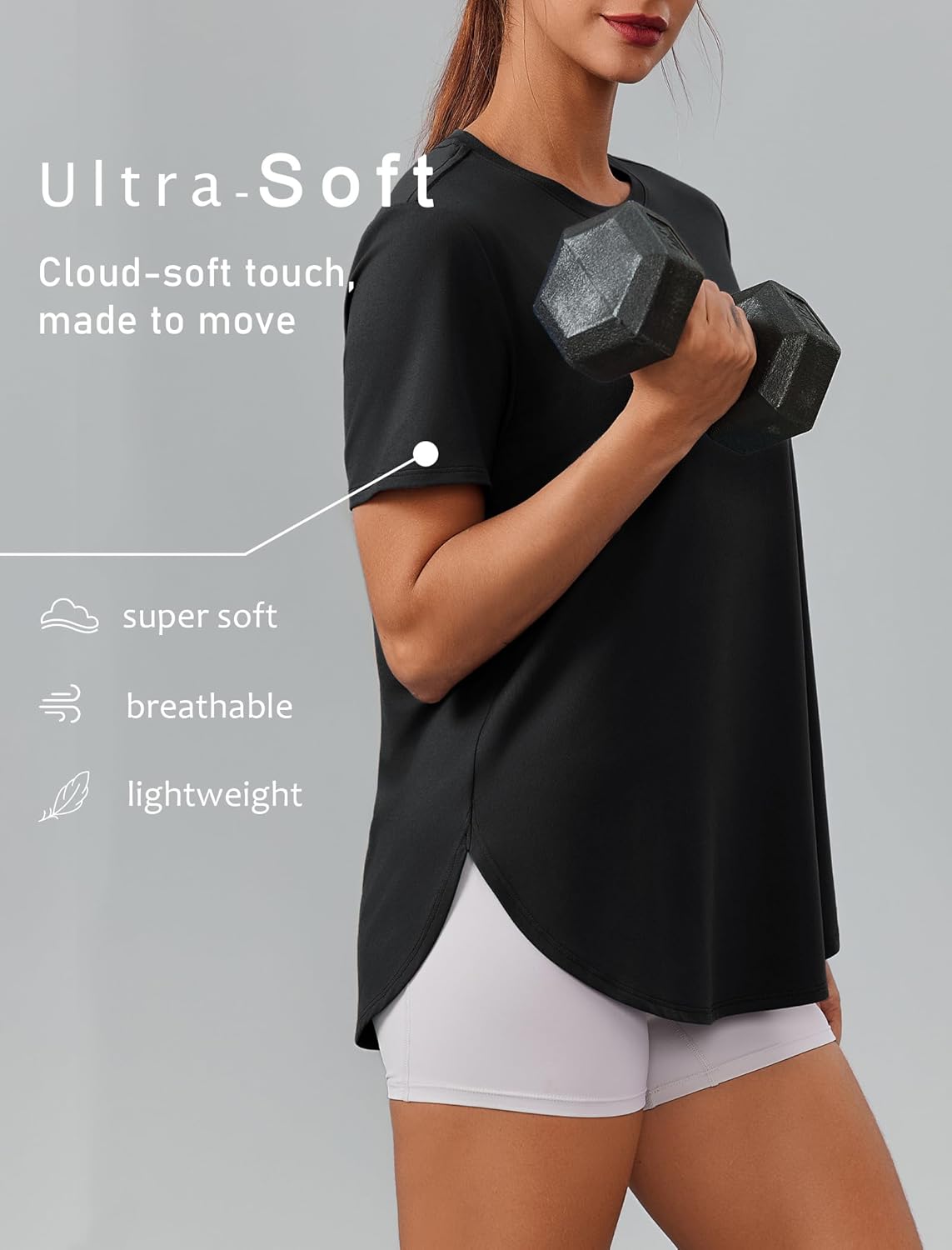 Thumbnail 4 de PINSPARK Women’s Short Sleeve Workout Tops (UPF 50+ Quick-Dry) for Running, Gym, Yoga & Hiking, S–3XL