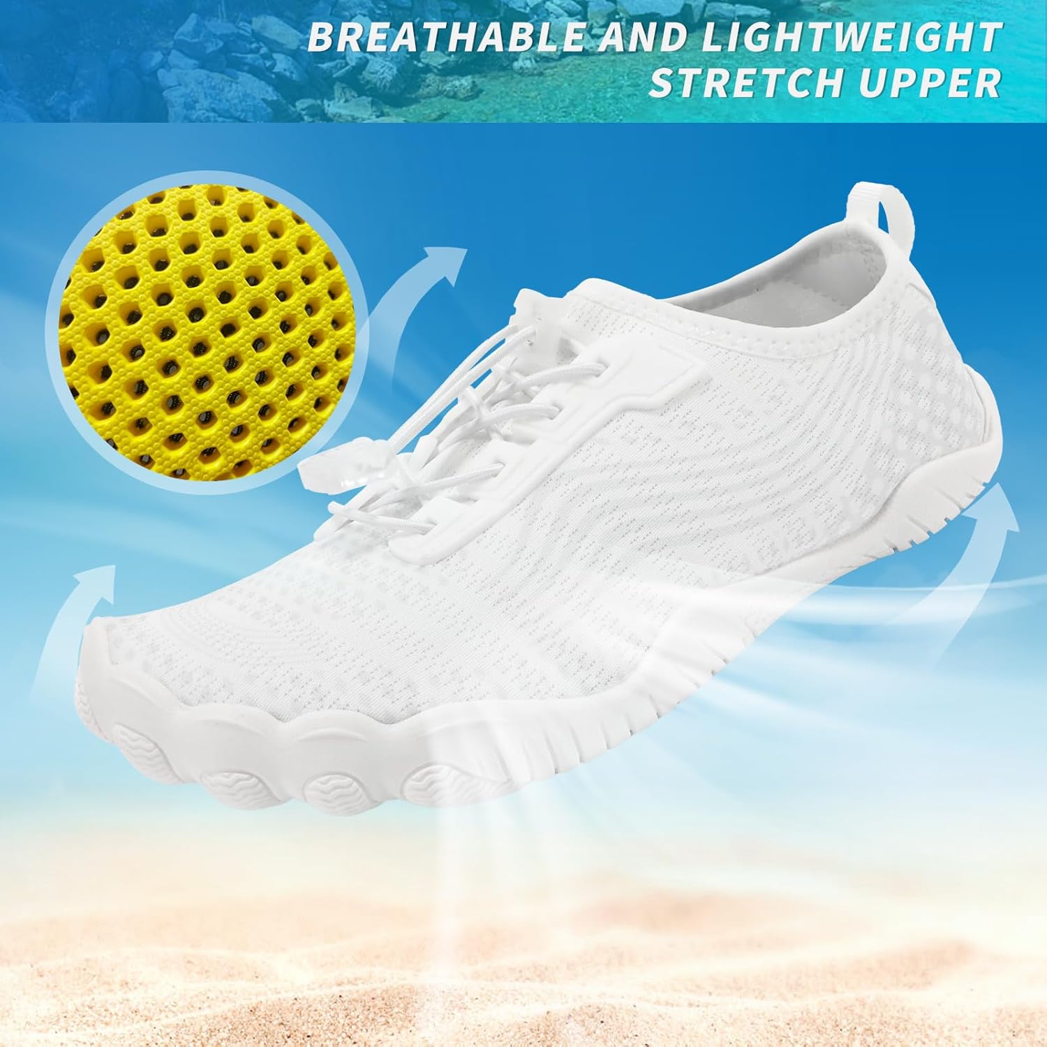Detalle de ZHR Water Shoes for Men and Women – Quick-Dry Aqua Socks for Beach and Swim