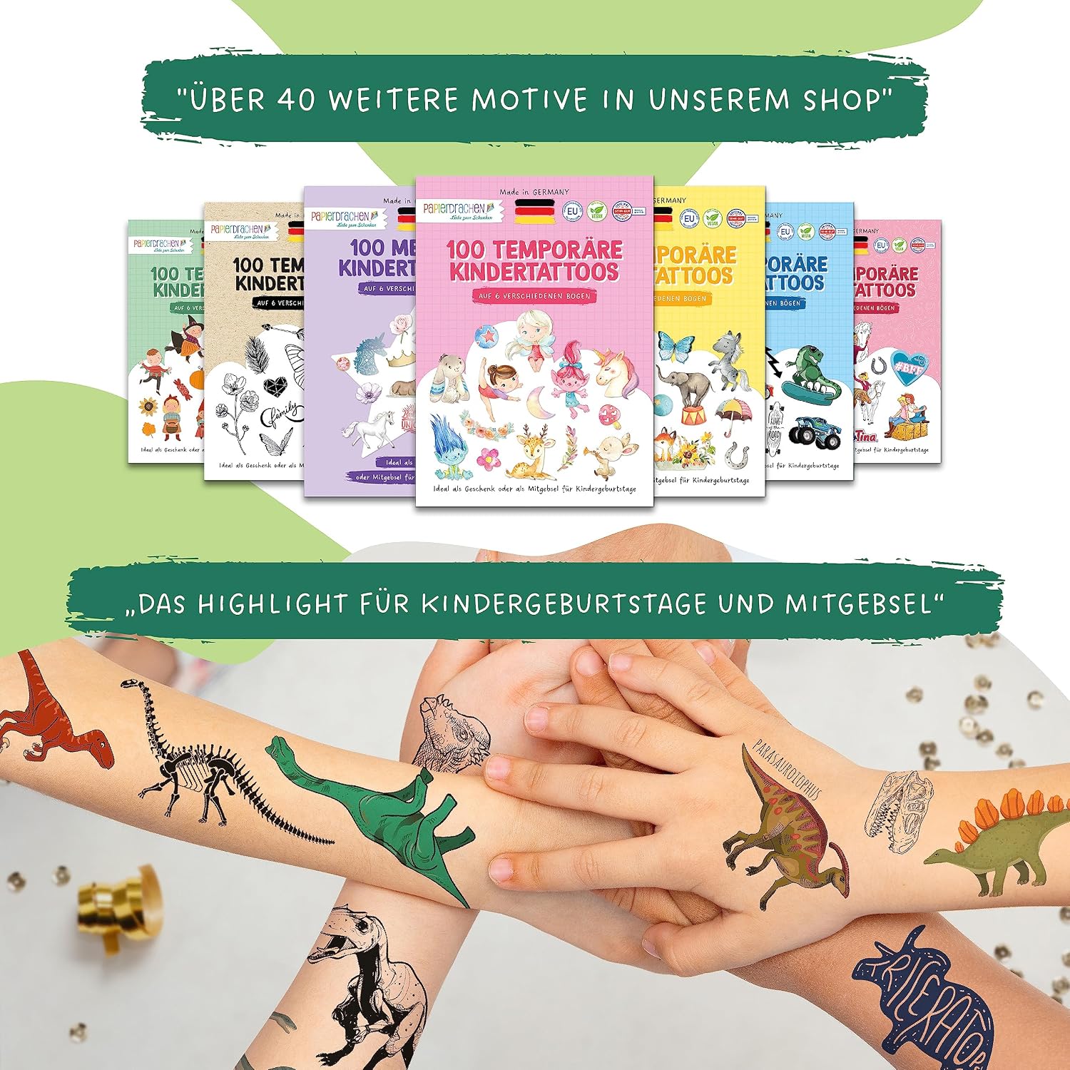 Detalle 1 de Papierdrachen Papierdrachen Tattoos 100 für Jungen