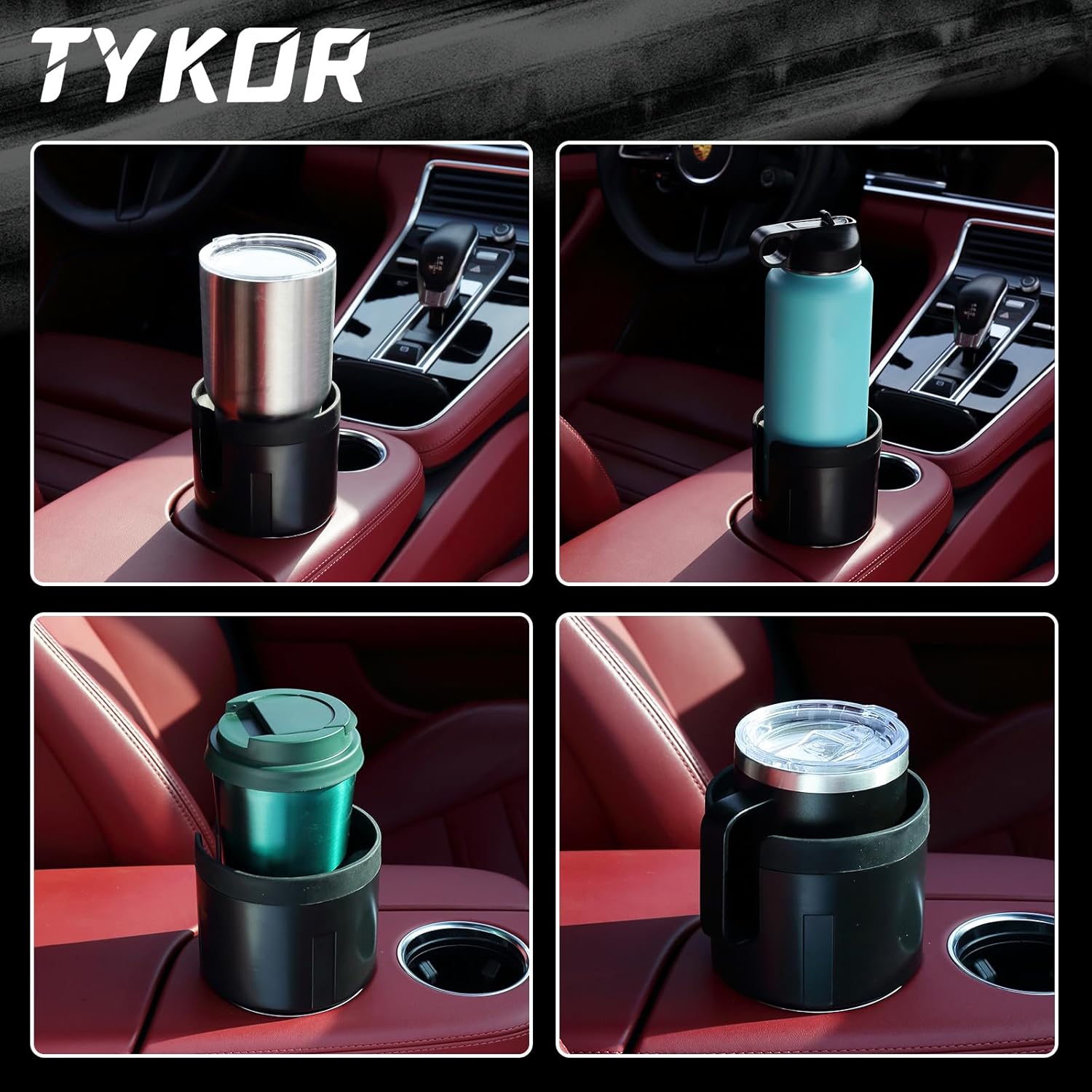 Detalle de TYKOR Car Cup Holder Expander Adapter with Offset Insert