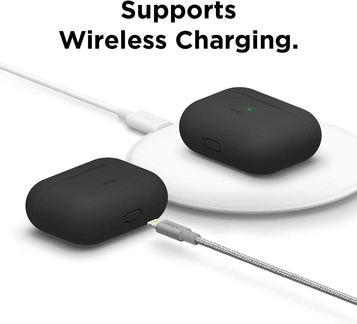 Thumbnail 5 de elago Coque Original compatible Apple AirPods Pro en silicone noir (ajustement testé)