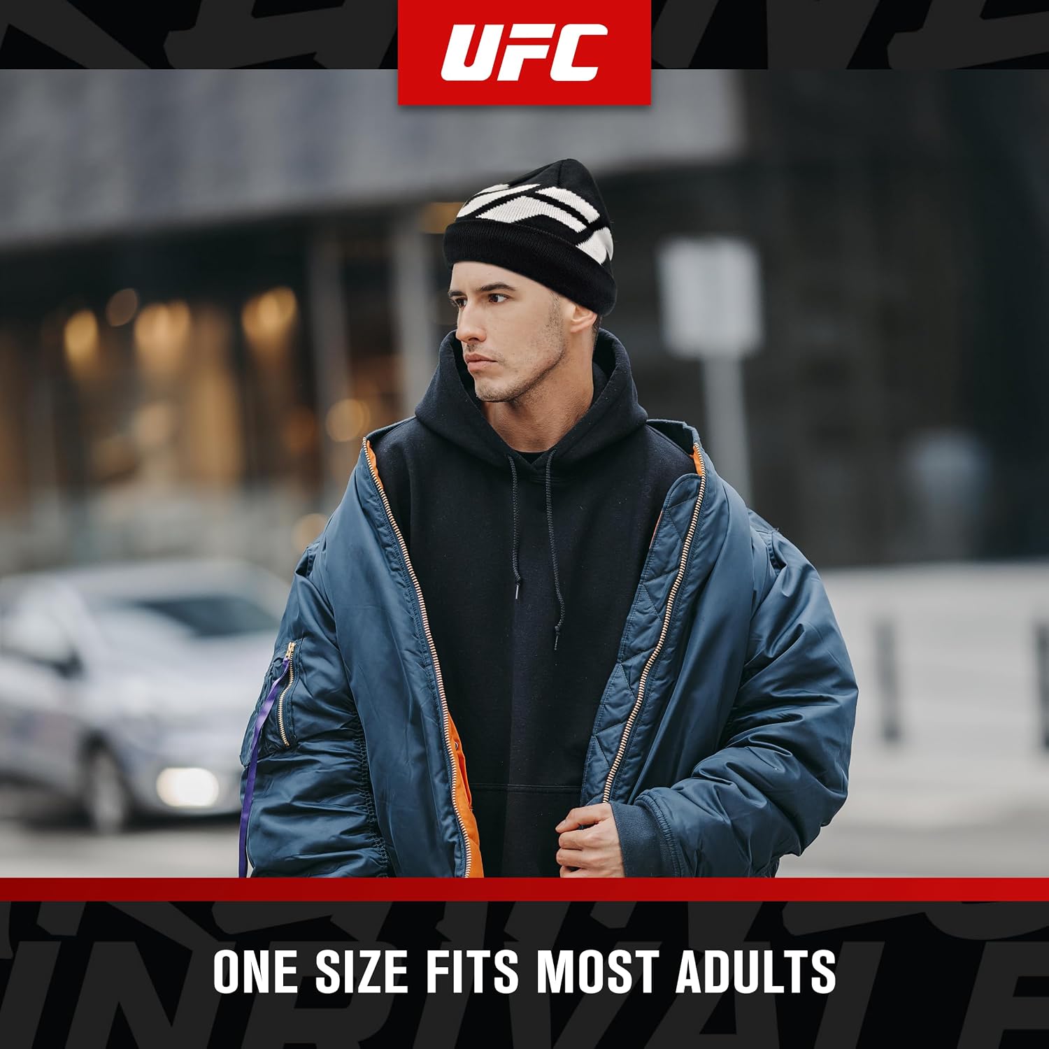 Detalle 2 de Concept One UFC Beanie with Faux Sherpa Lining