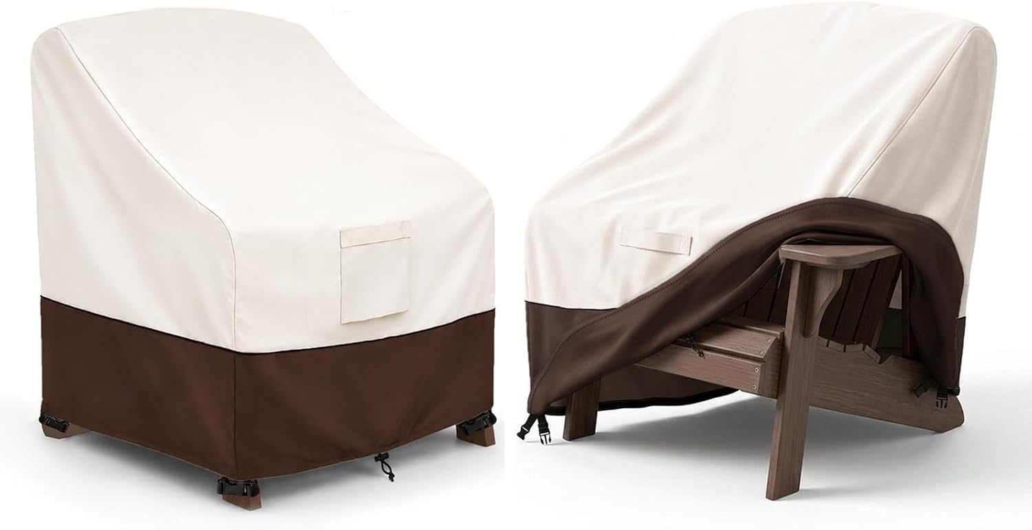 Detalle de Bitubi 1010-ZS-2L Adirondack Chair Covers, Waterproof 2-Pack, up to 32 x 35 x 36 in