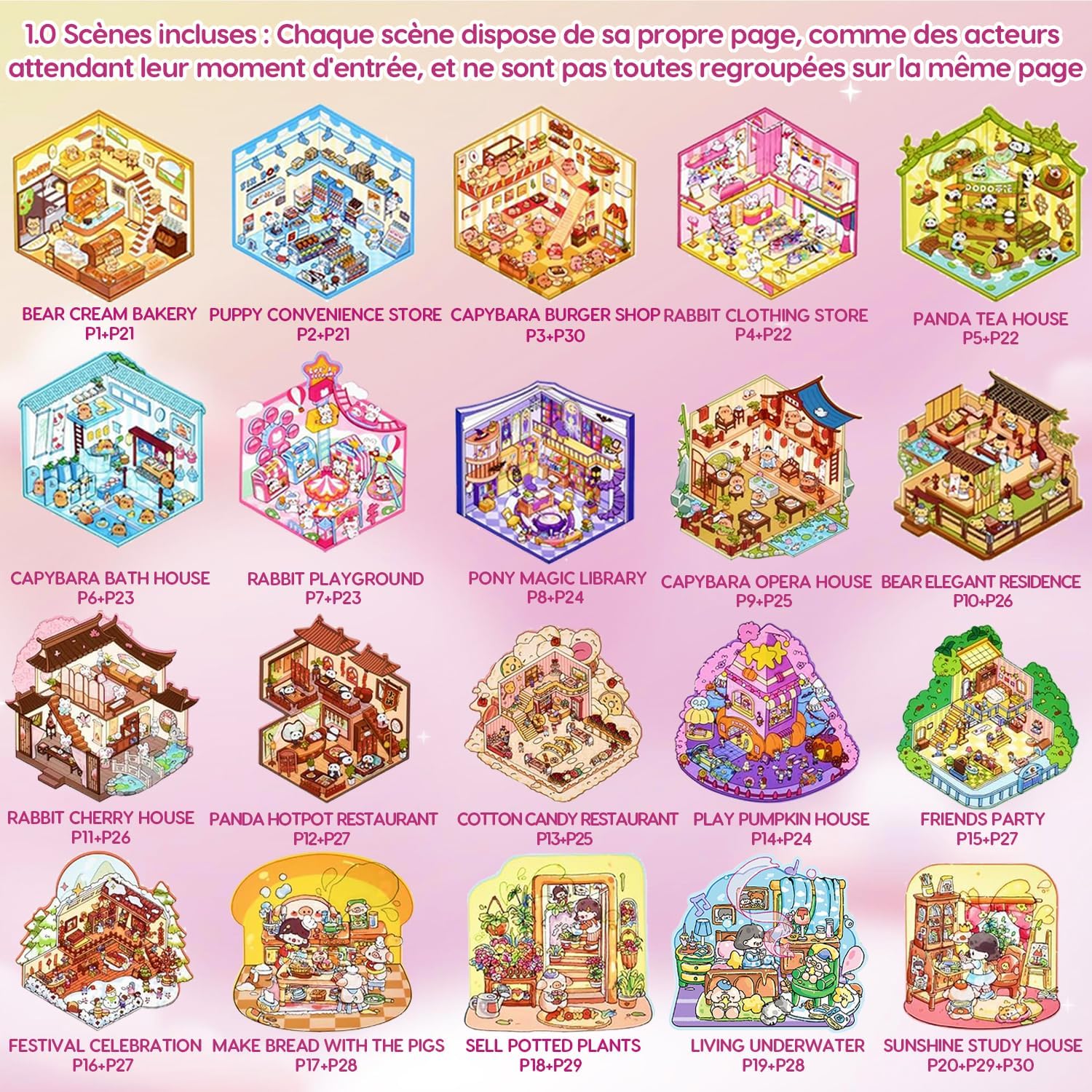 Thumbnail 3 de Libro 20 sets pegatinas 3D escenas, 30 pegatinas