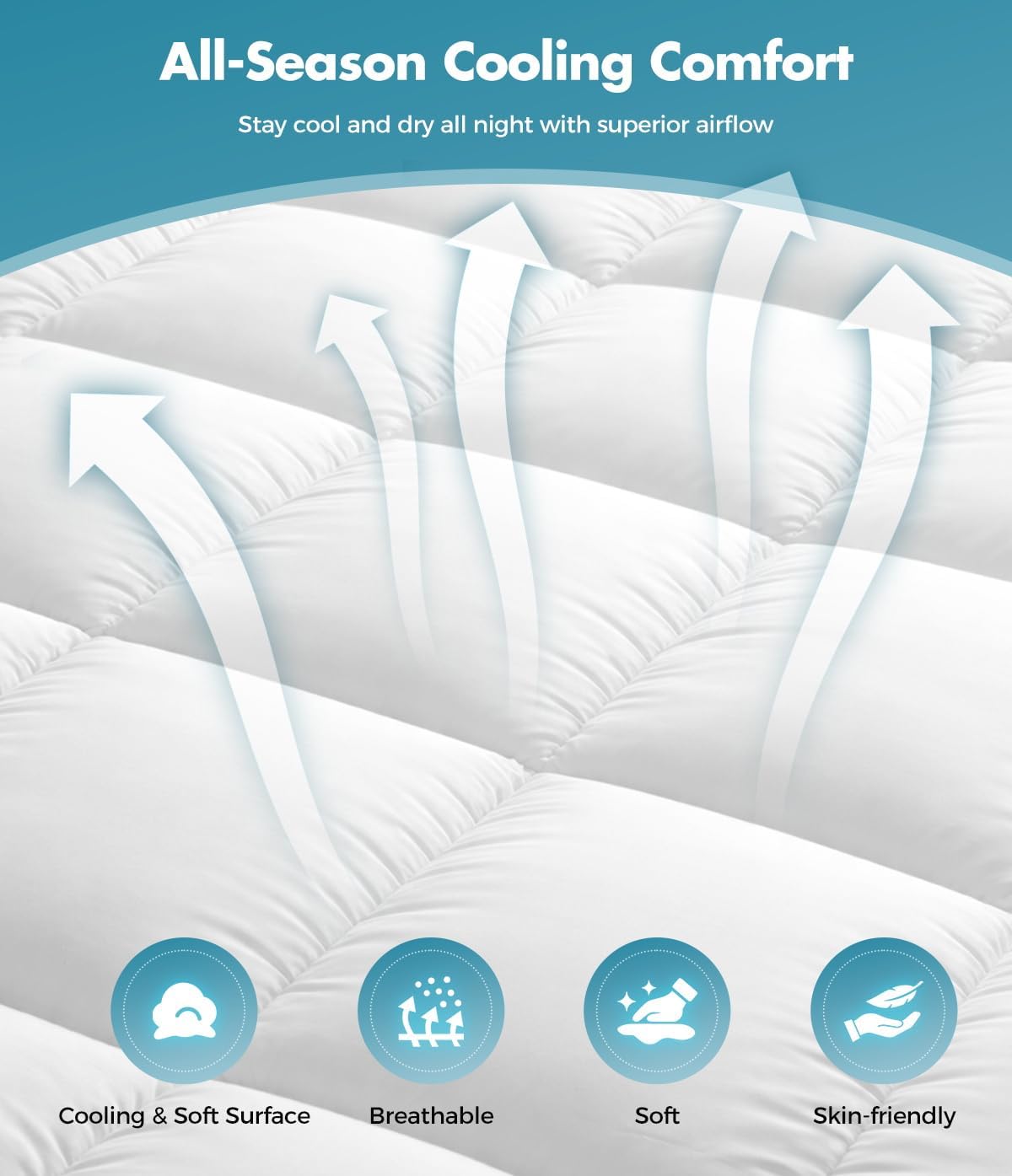 Detalle 2 de Fracho Cotton Mattress Topper with 100% Cotton Surface