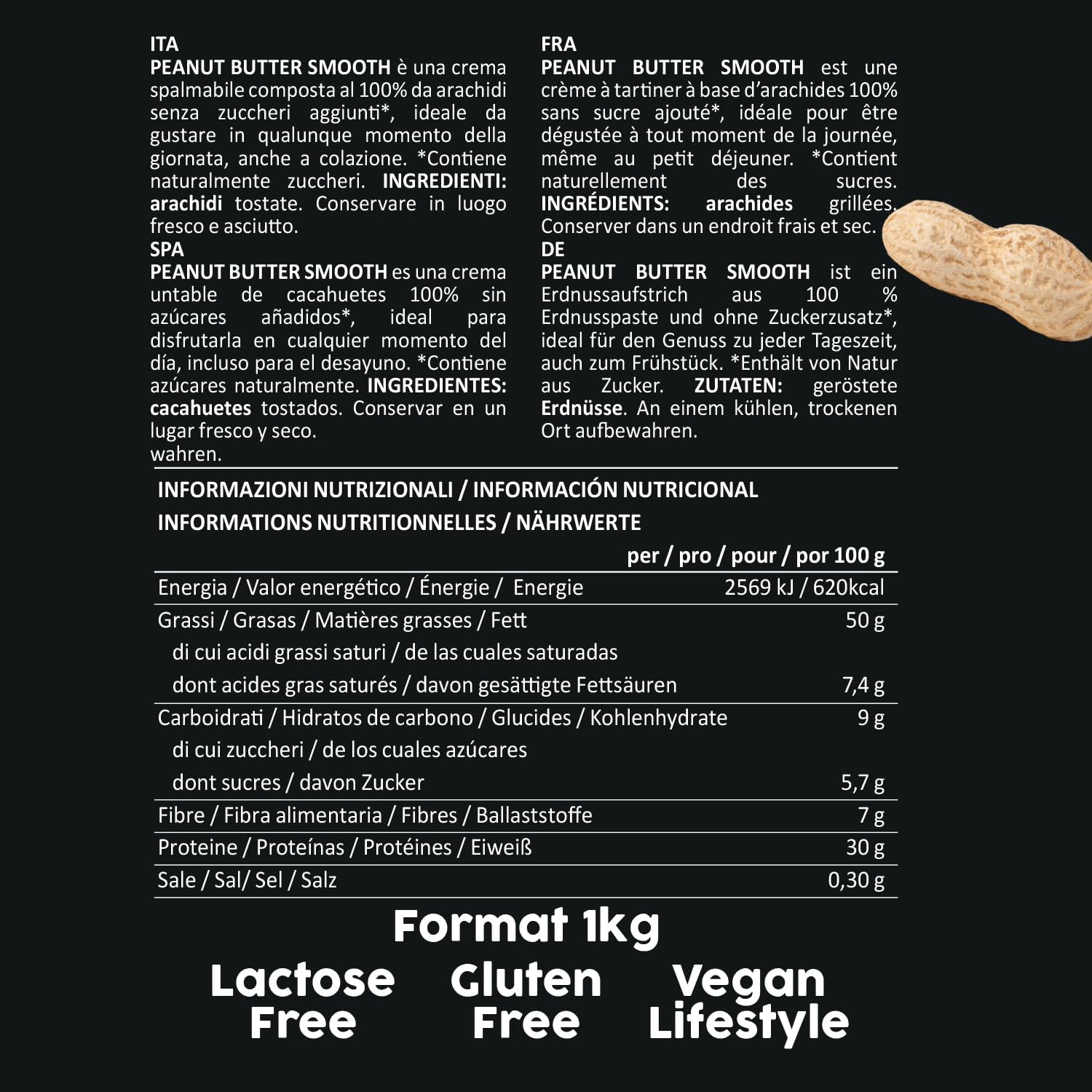 Detalle 2 de Burro di Arachidi Proteico Smooth 1 kg 🥜