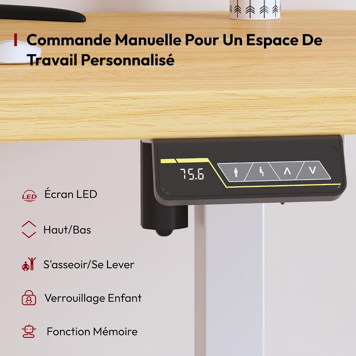 Detalle 2 de SANODESK Bureau Assis Debout 160 x 60 cm