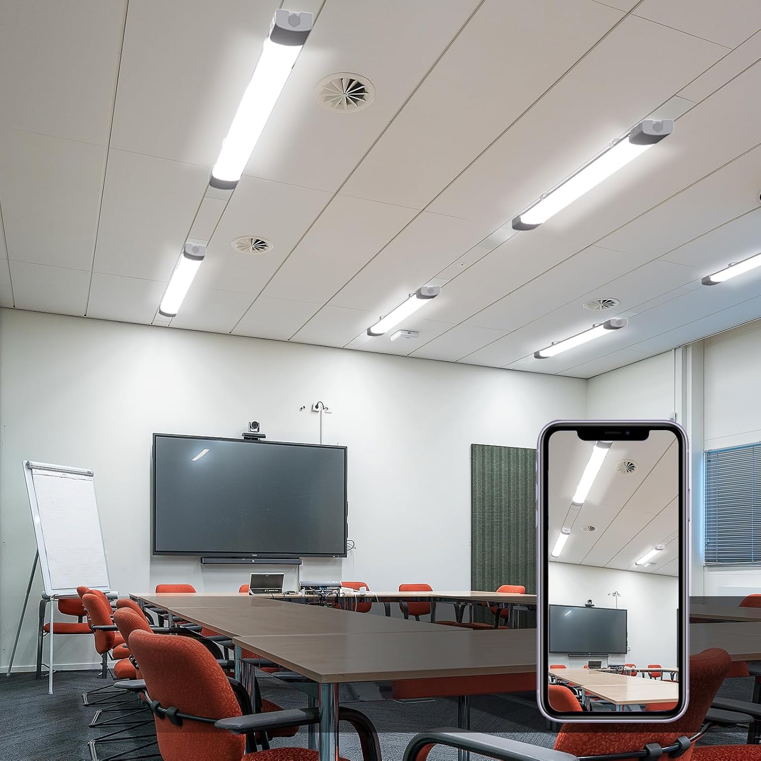 Thumbnail 4 de Modlicht Modlicht LED Feuchtraumleuchte 150 cm (45 W, 5.000 K, 4.950 lm) – Ultraslim Deckenleuchte mit IP65