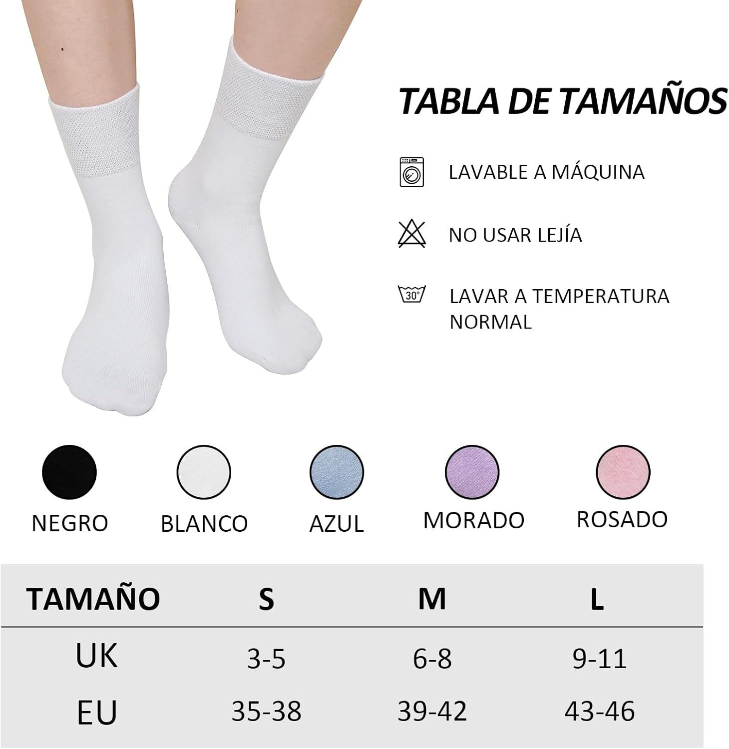 Thumbnail 5 de LOFIR Calcetines de Algodón Crew 5 pares